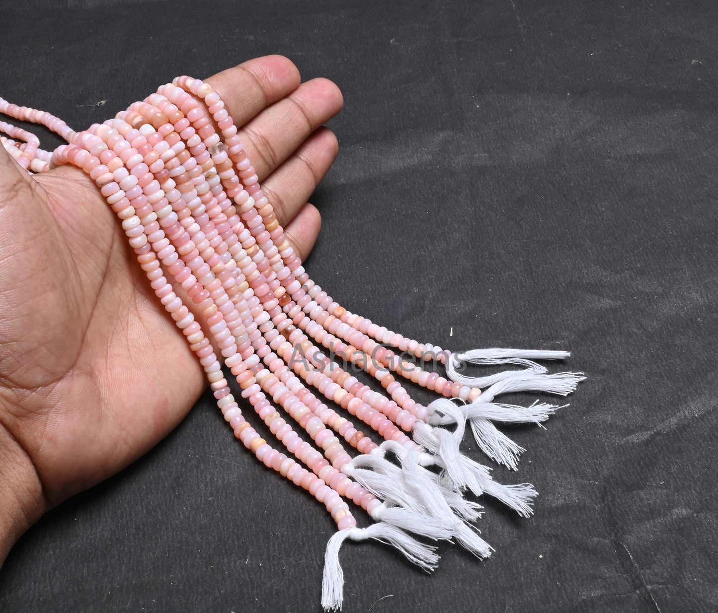 Beautiful Pink Opal Smooth Flat Rondelle Beads, Fine Pink Opal Beads Gemstone Opal Plain Handmade Uneven Rondelle Beads Jewelry Making SALE (AG 12326)