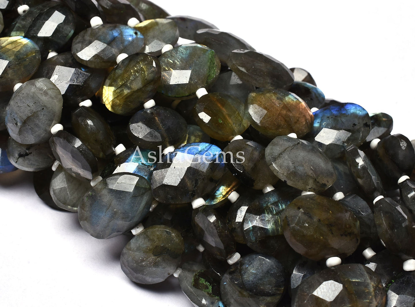 Natural Multi Fire Labradorite Faceted Oval Shape Beads, Labradorite Oval Gemstone Beads Oval Shape Briolette Labradorite Wholesale Jewelry