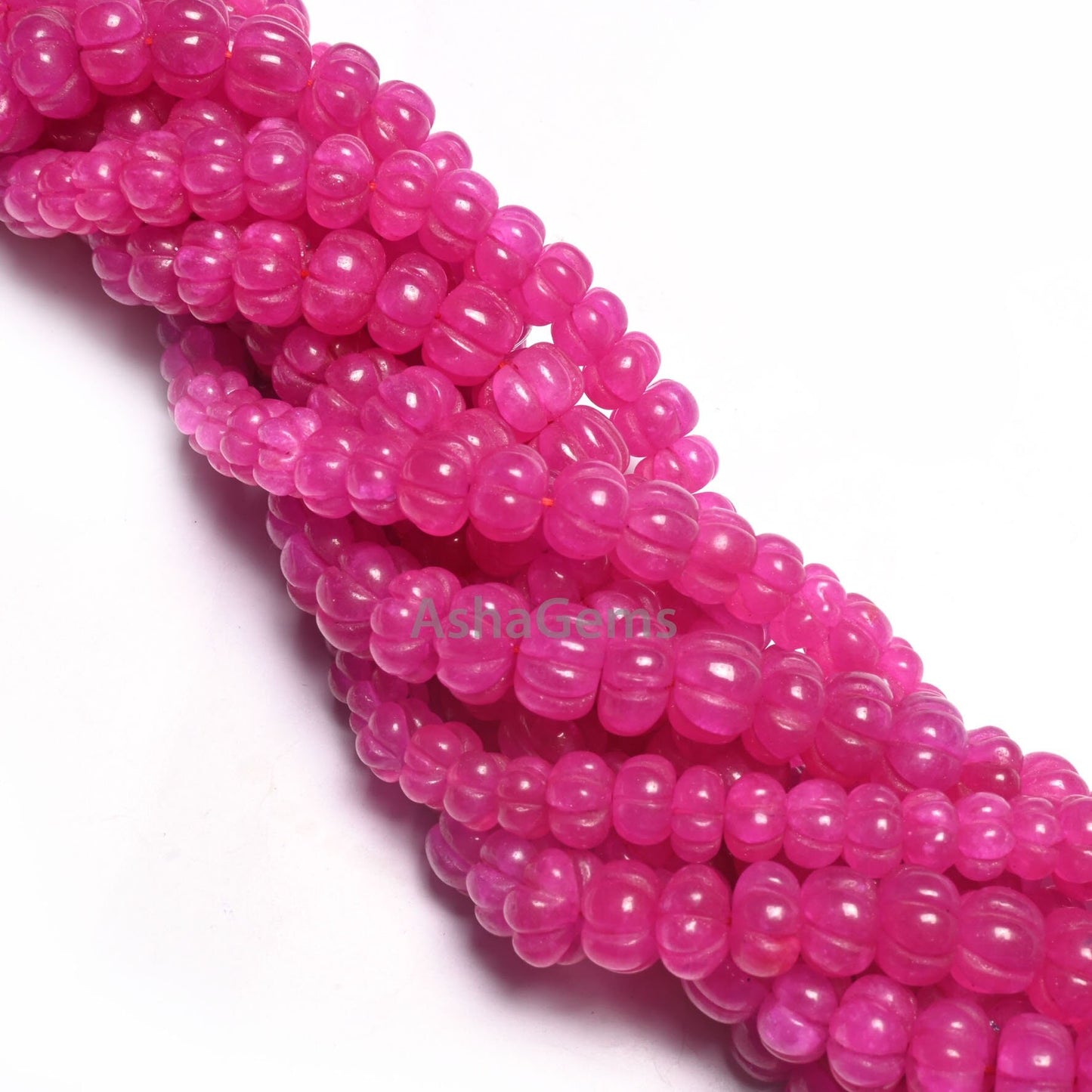 Beautiful Pink Quartz carving Watermelon Beads, Fine Pink Quartz Carved Handmade Pumpkin Gemstone Melon Beads Curved Necklace Jewelry Crafts
