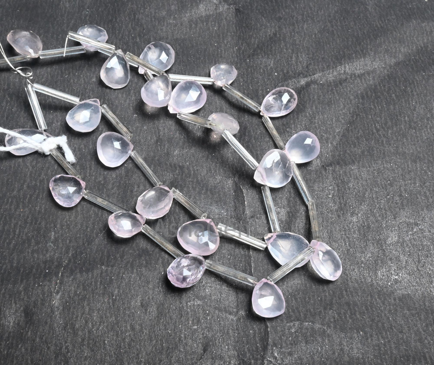 Beautiful Rose Quartz Pear + Heart Mix Shape Gemstone Beads, Natural Pink Quartz Faceted Briolette Gemstone Rose Quartz Beads Jewelry Crafts (AG 18711)