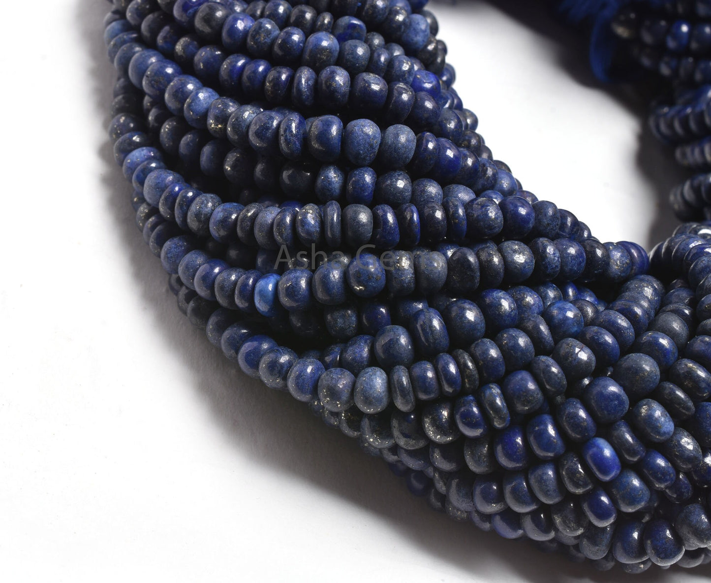 Natural Lapis Lazuli Smooth Rondelle Shape Beads,5.5,6mm Blue Lapis Plain Handmade Gemstone Loose Beads,12.5" Lapis Lazuli Bead Jewelry SALE