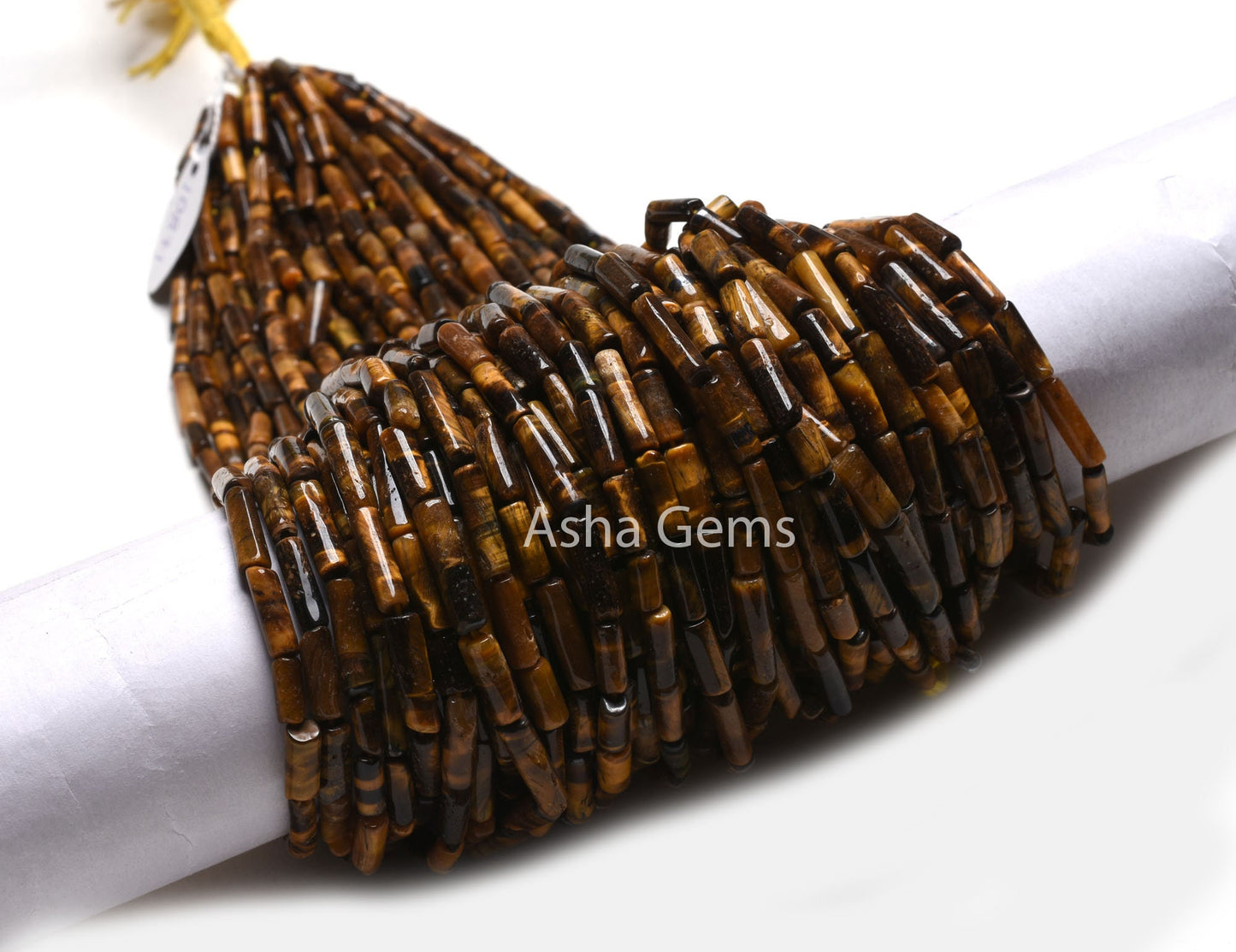 Beautiful Tiger Eye Fancy Pipe Shape Beads,13" Strand Natural Tiger Handmade Long Tube Shape Uneven Gemstone Beads, Tiger Rye Bead Jewelry