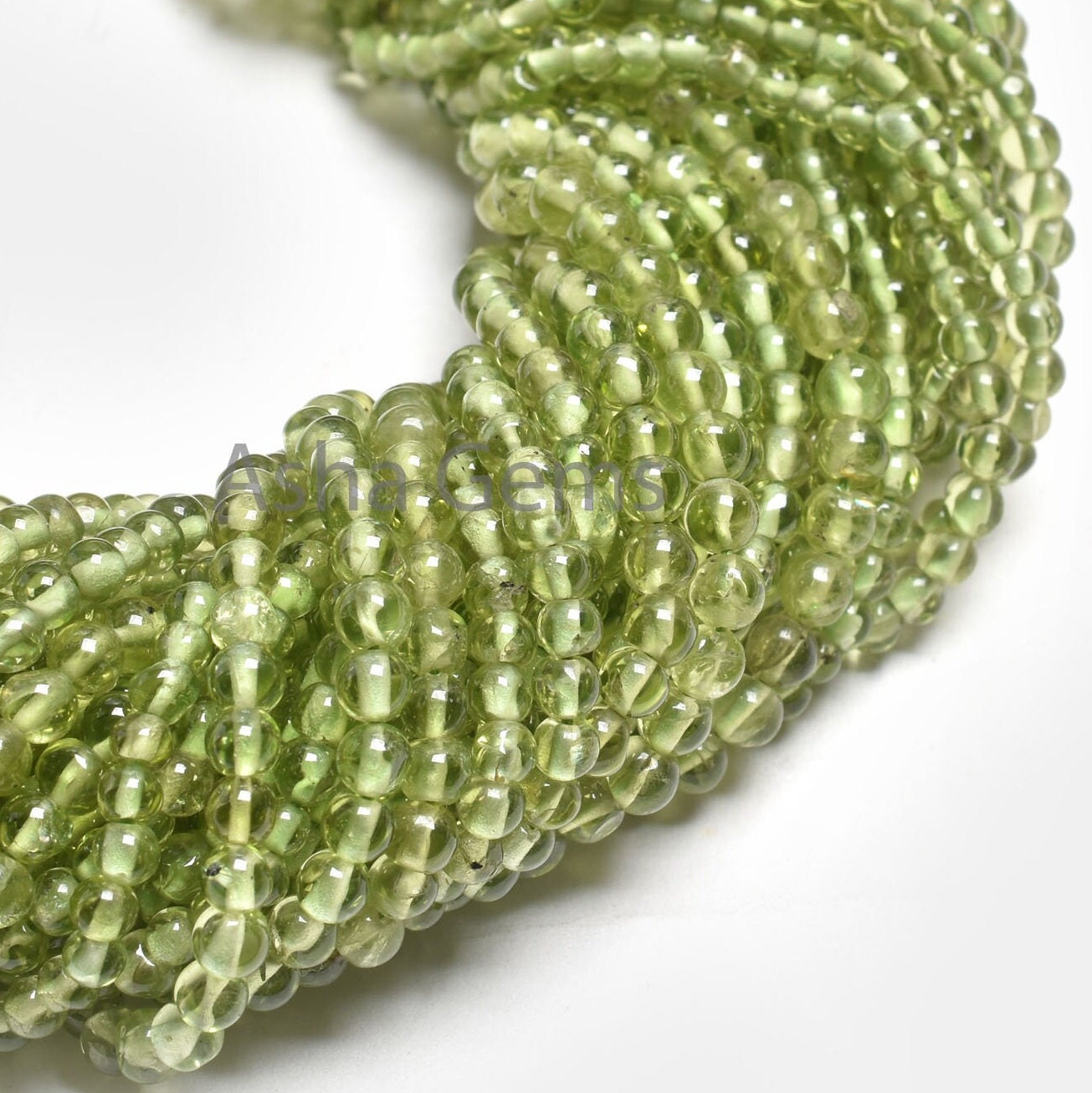 AAA Green Peridot Smooth Round Shape Gemstone Beads,12" Strand Natural Peridot Beads, Peridot Plain Round Ball Beads Jewelry Handicraft SALE
