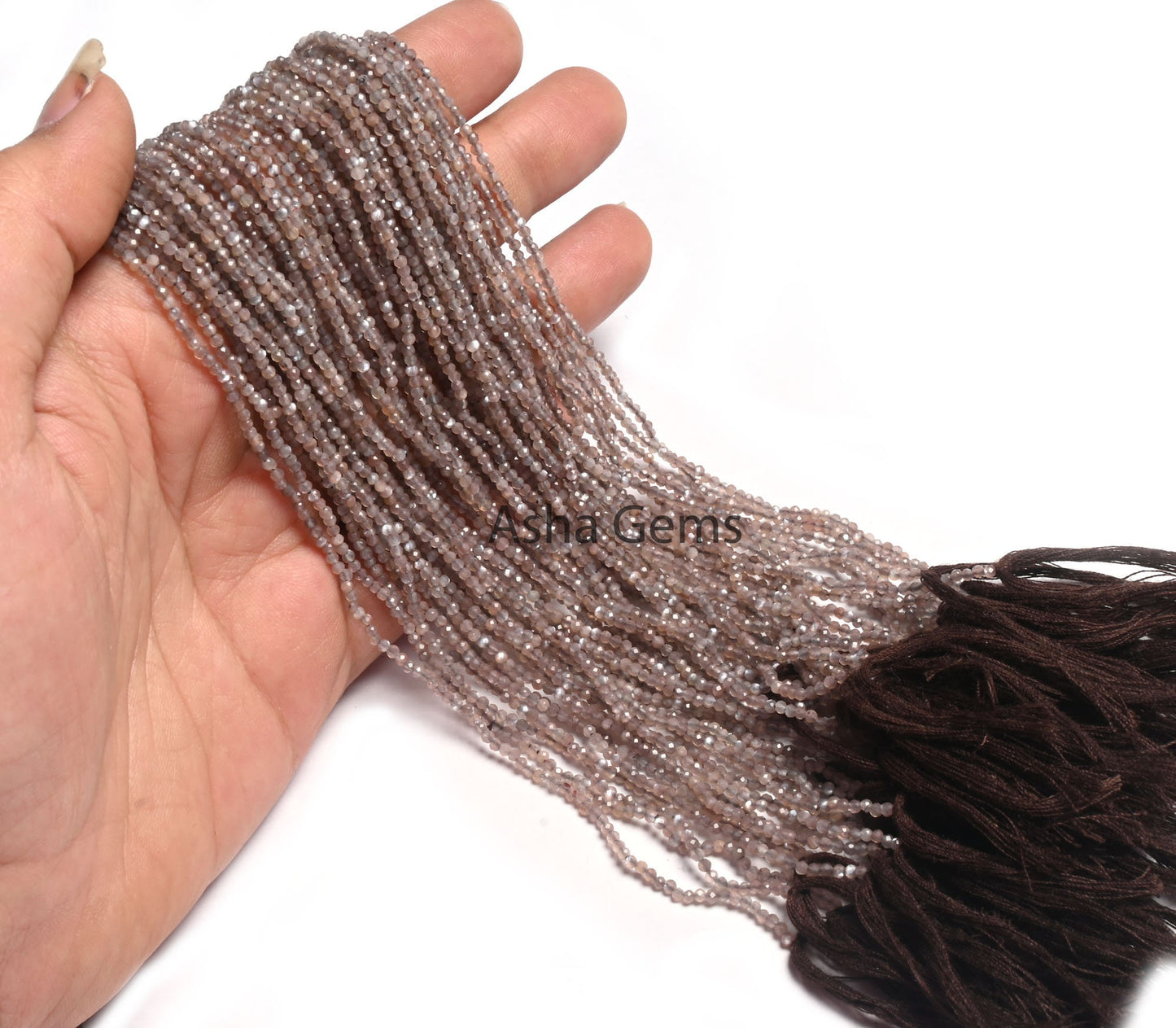 13"Strand Natural Chocolate Moonstone Micro Cut Rondelle Faceted Gemstone Beads, AAA Chocolate Moonstone Tiny Bead Jewelry Making Craft Sale