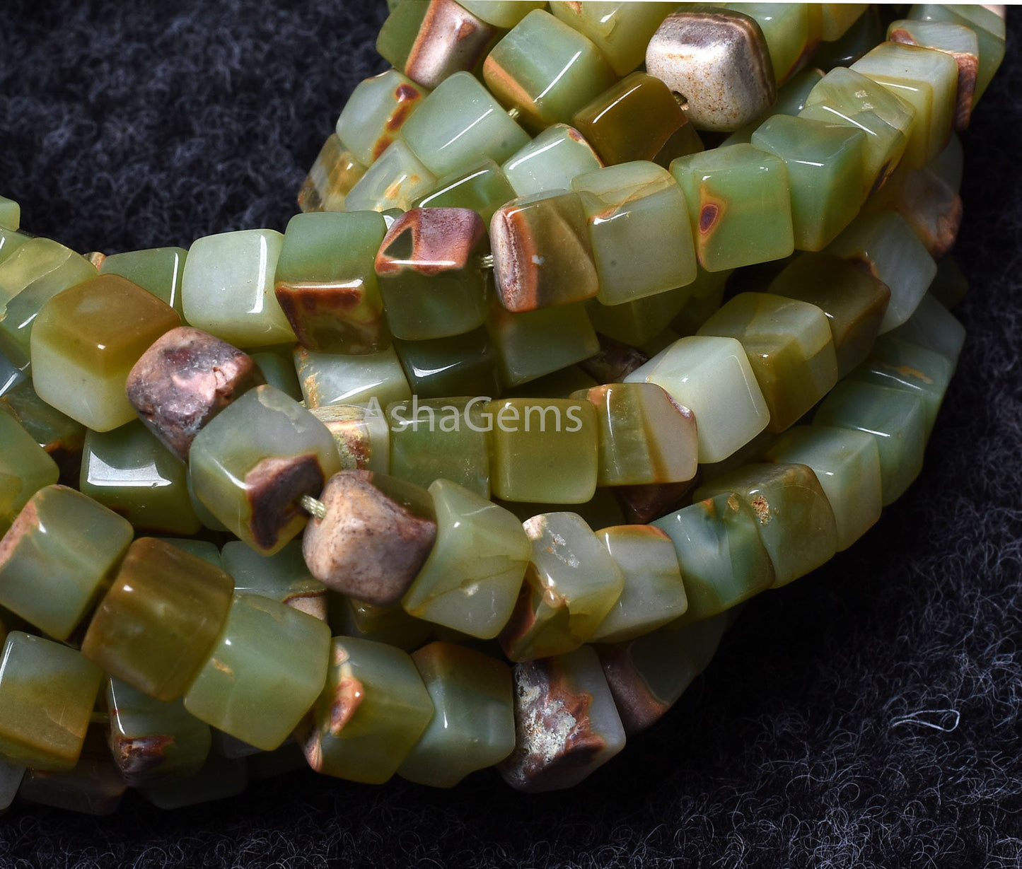 Bio Green Opal Shaded Box Shape Beads,Beautiful Green Opal Smooth 3D Cube Box Beads, Plain Handmade Opal Cube Beads For Jewelry Making SALE