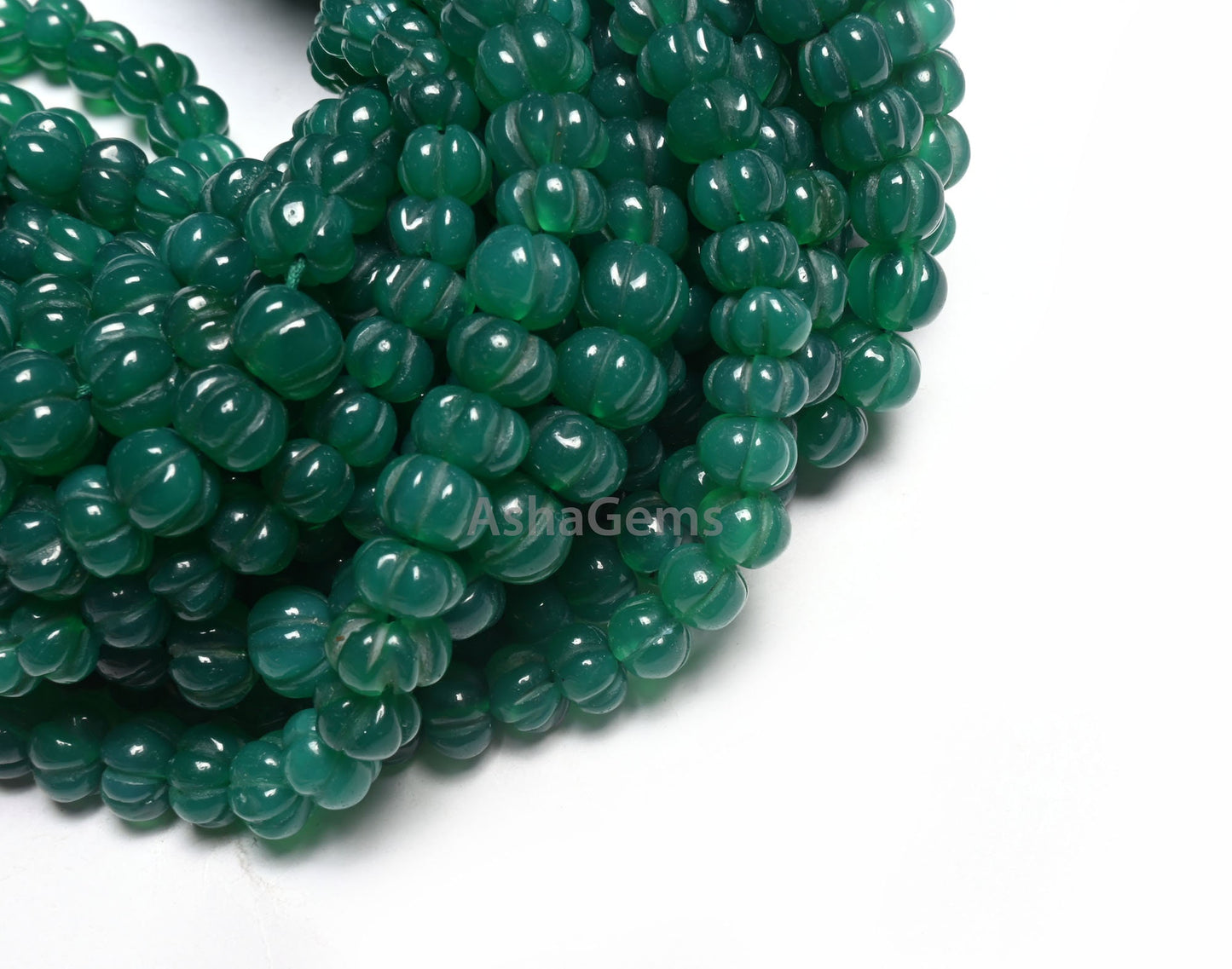 Beautiful Green Onyx Carving Watermelon Beads, Onyx Handmade Carved Rondelle Beads Green Onyx Carve Pumpkin Gemstone Bead Jewelry Craft SALE