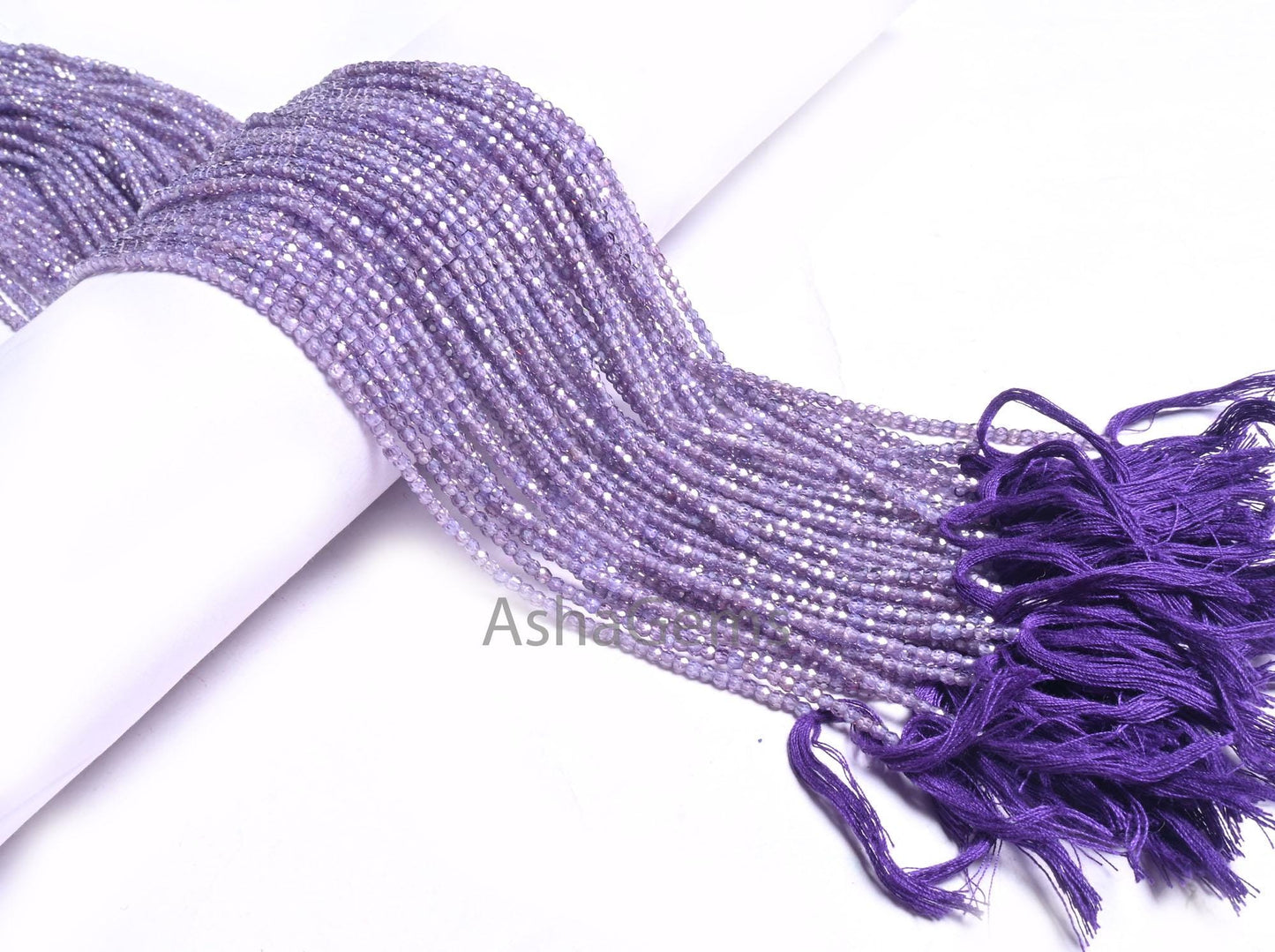 2.4 mm Beautiful Purple Blue Zircon Micro Cut Gemstone Beads, AAA Light Purple Cubic Zircon faceted Rondelle Beads Jewelry Making Craft SALE