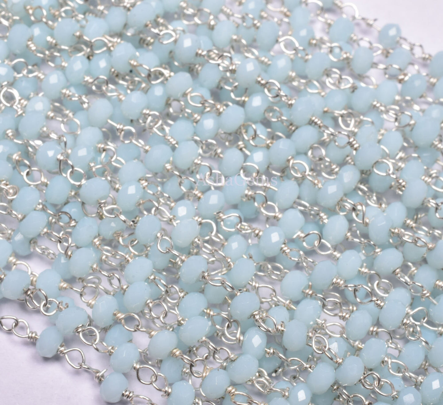 3,5,10,50 Feet Aqua Chalcedony Hydro Rondelle Faceted Beaded Rosary Chain gold Silver black Plated Wire Jewelry Making Finding,Size 3-3.5 mm