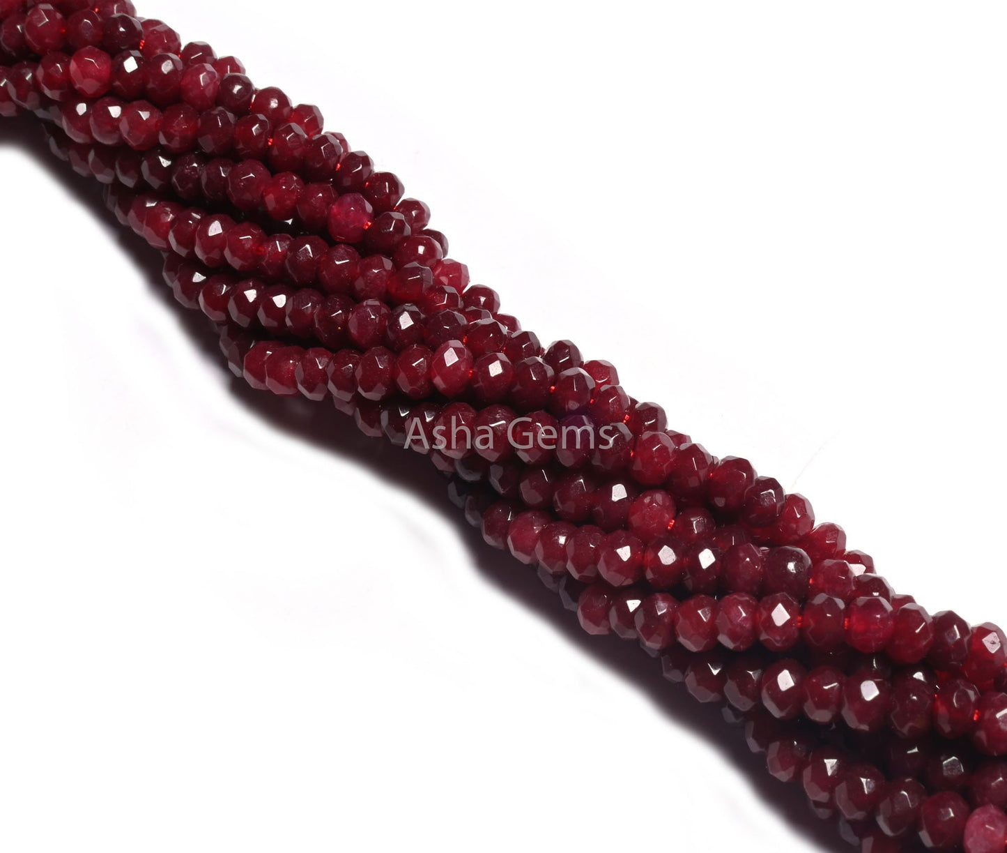 Beautiful Red Jade Quartz Faceted Gemstone Beads,4.5 mm Fine Red Jade Machine Cut Rondelle Beads, Jade Quartz Bead Jewelry Making Craft SALE