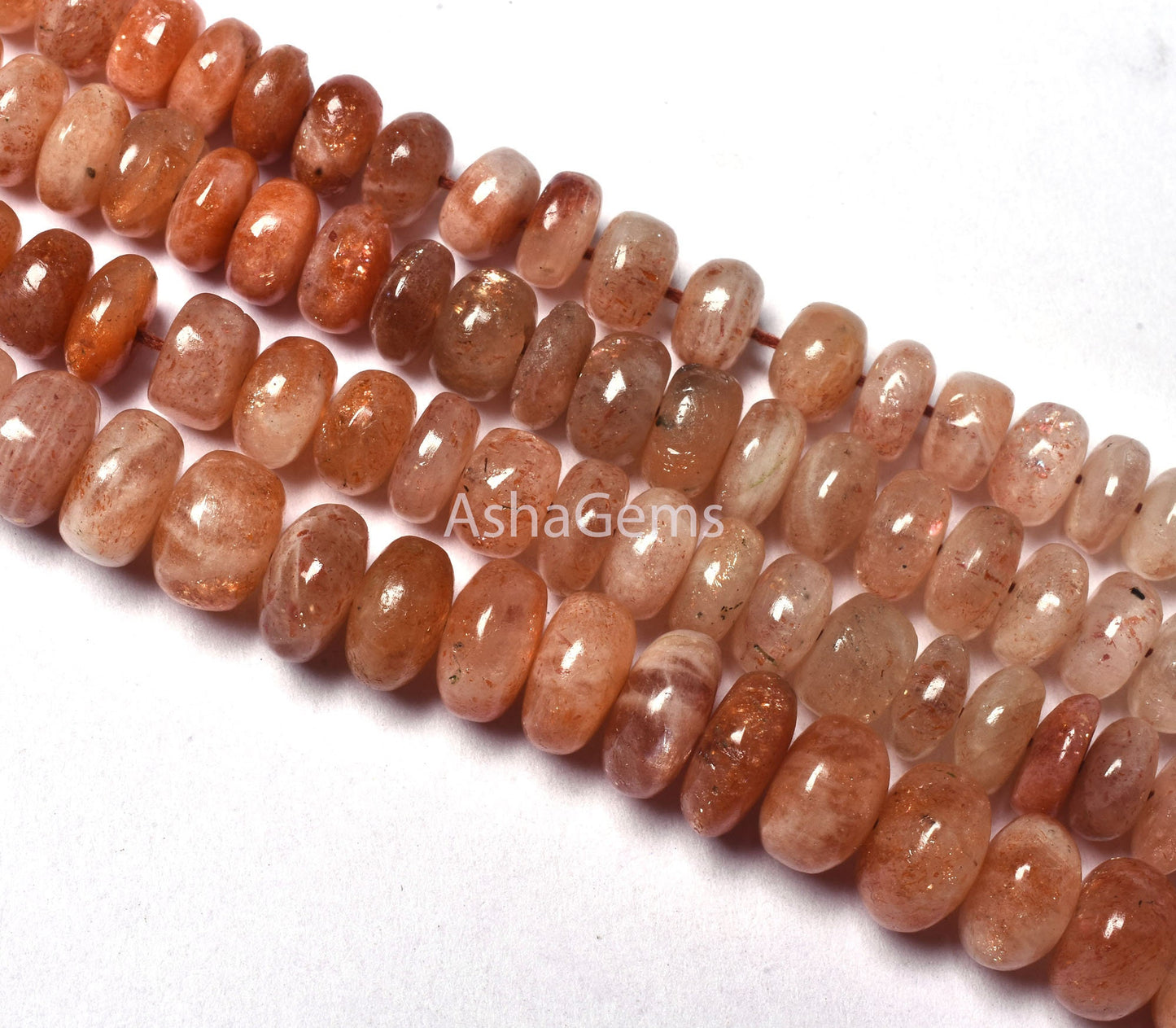 shaded Red sunstone Smooth Rondelle shape beads,8" strand sunstone Beads, Orange sunstone Plain Handmade Gemstone beads Jewelry Making SALE