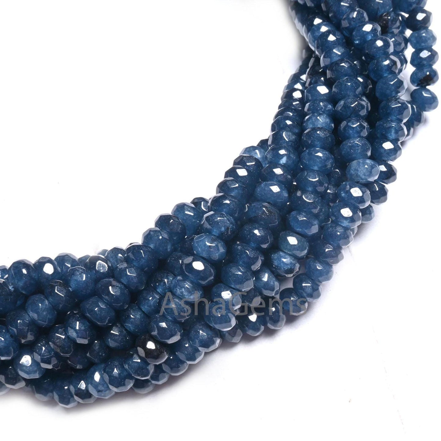 6 mm Beautiful Navy Blue Color Jade Quartz faceted Rondelle Shape Beads, Fine Blue Jade machine cut Gemstone Loose Beads Jewelry Crafts SALE