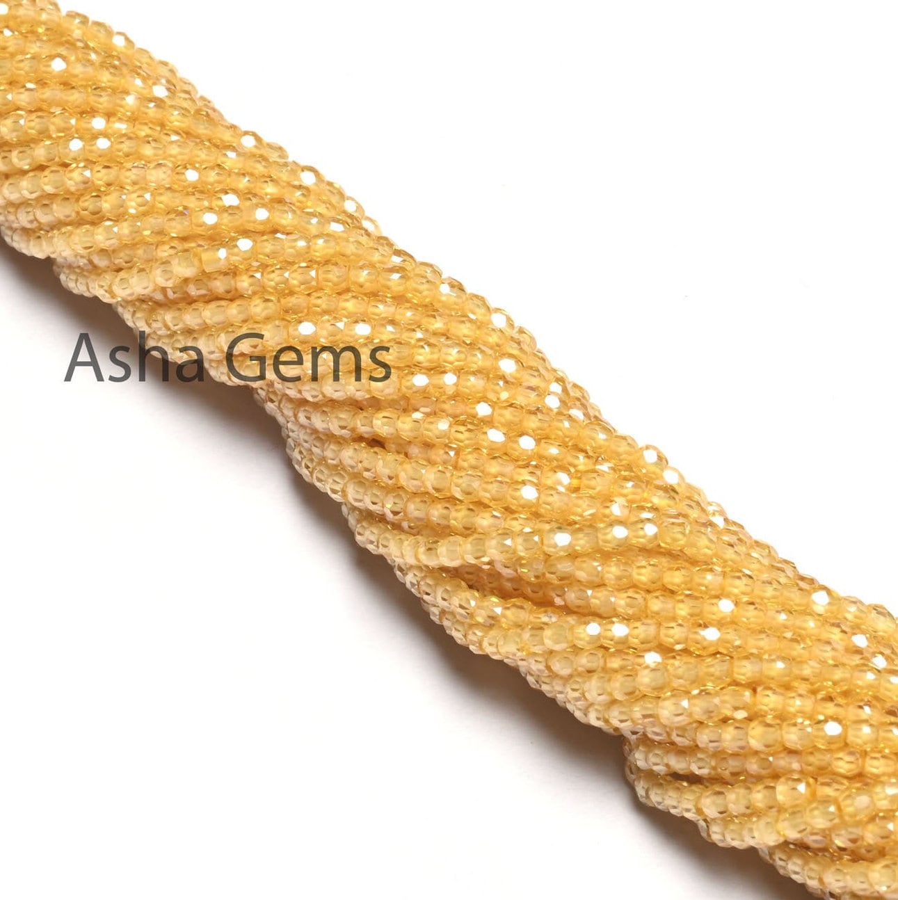 2.5 Beautiful Yellow Zircon Micro Cut faceted Beads,14" AAA Cubic Zirconia Rondelle machine Cut Gemstone Yellow Zircon Bead Jewelry Necklace