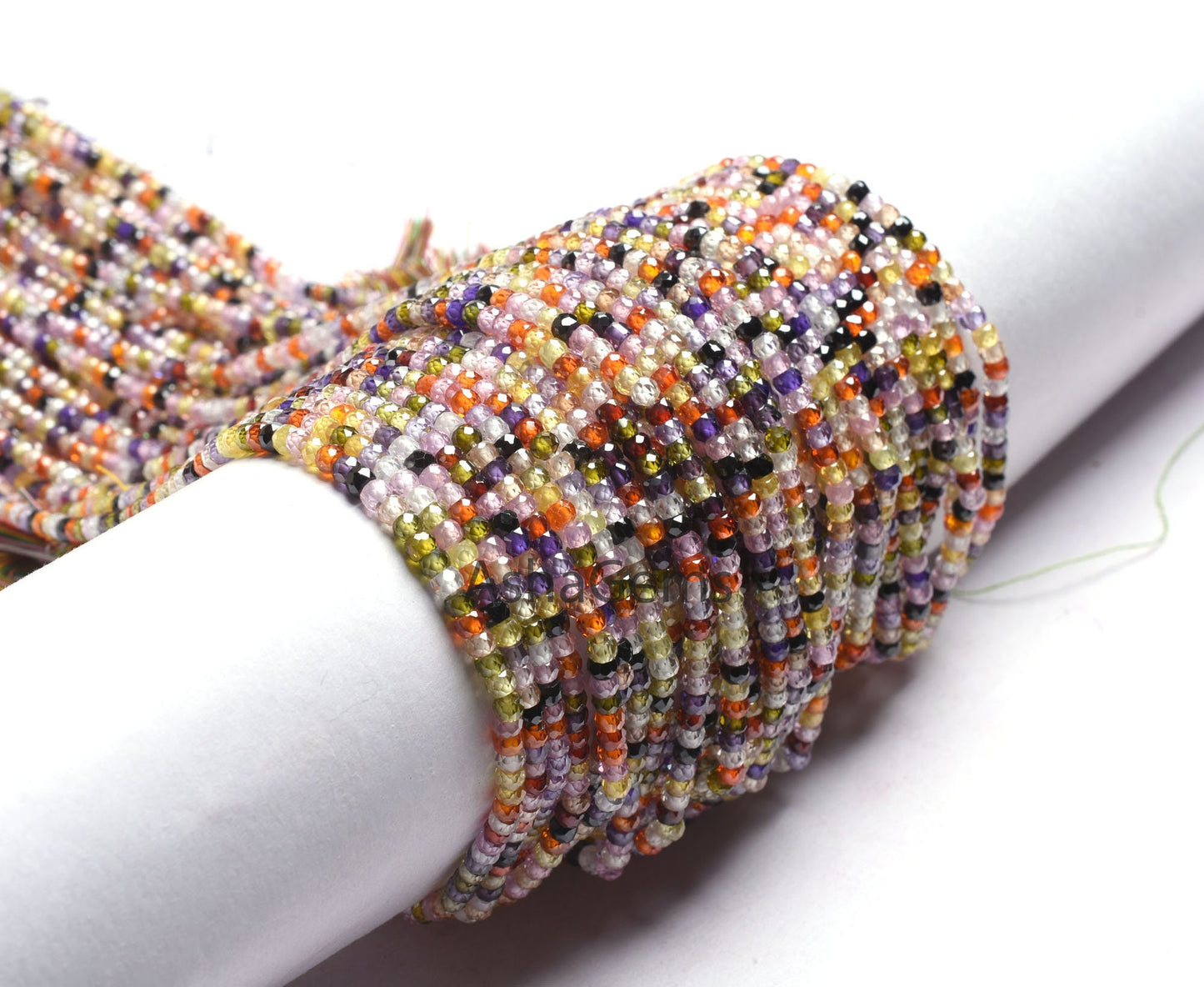 Beautiful Multi Color Zircon Micro Cut Faceted Rondelle Gemstone Beads,3 mm Cubic Zirconia Machine Cut Bead, Zircon Disco Bead Jewelry Craft