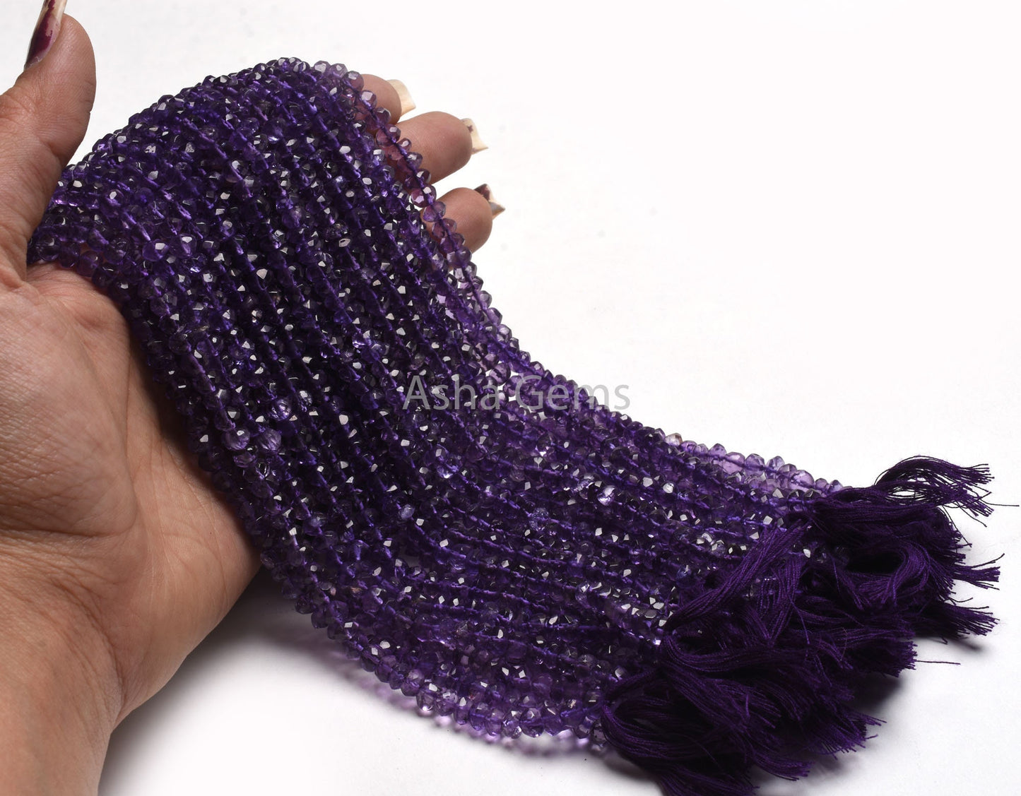 13"Strand Natural Amethyst Faceted Rondelle Shape Beads,5,5.5,6 mm Purple Blue amethyst Indian Hand Cut Gemstone beads amethyst Bead Jewelry