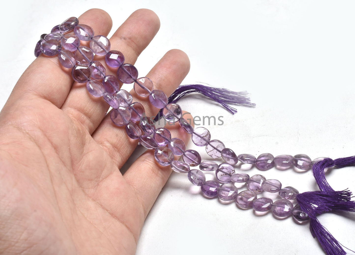 Fine Purple amethyst Smooth Coin Shape Gemstone Beads,13"Strand Amethyst Plain Handmade Coin Straight Drill Amethyst Bead Jewelry Craft SALE