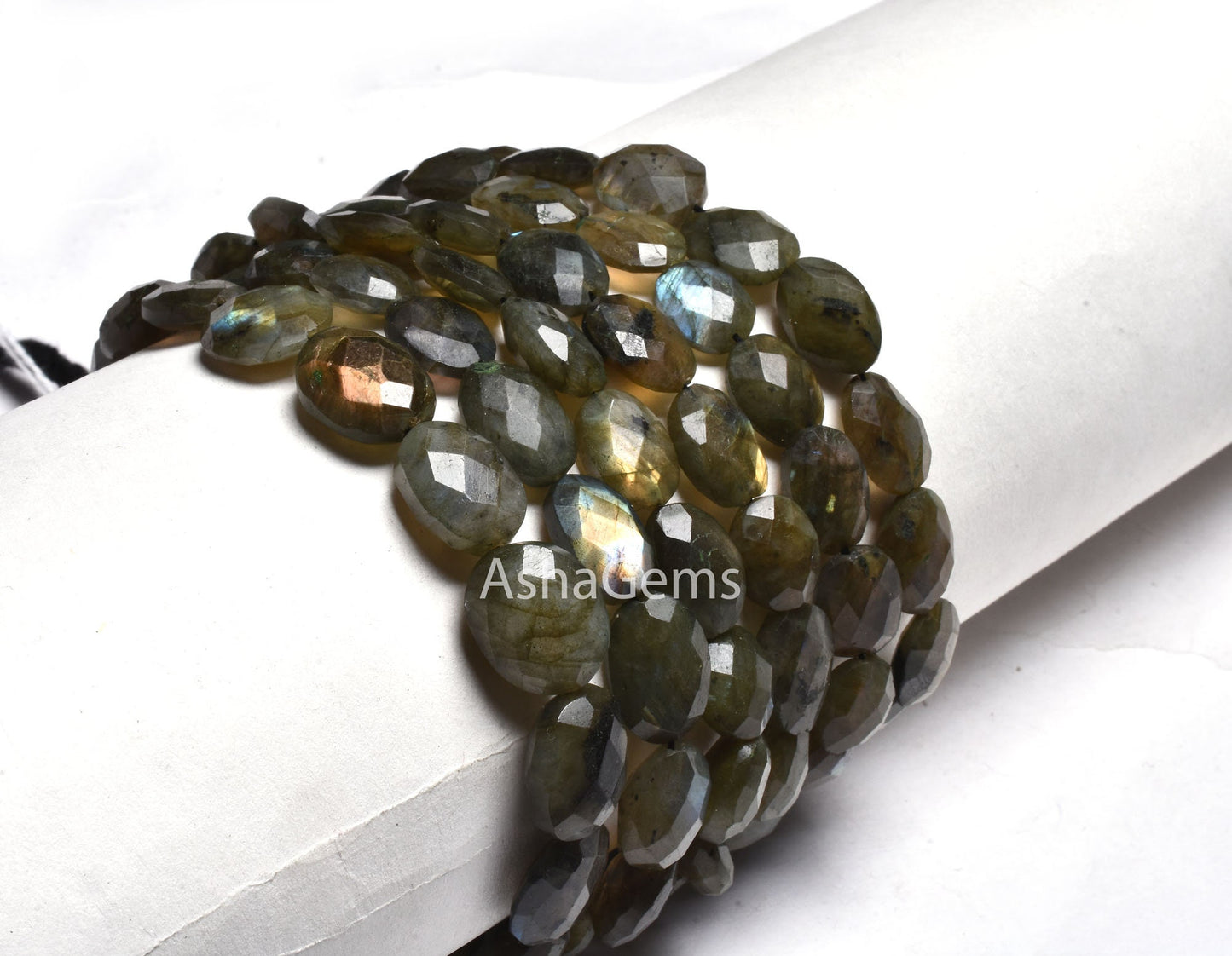 10 inch strand labradorite Oval Beads Faceted, Black rainbow oval Briolette gemstone beads, Labradorite beads Faceted Oval For Necklace Sale