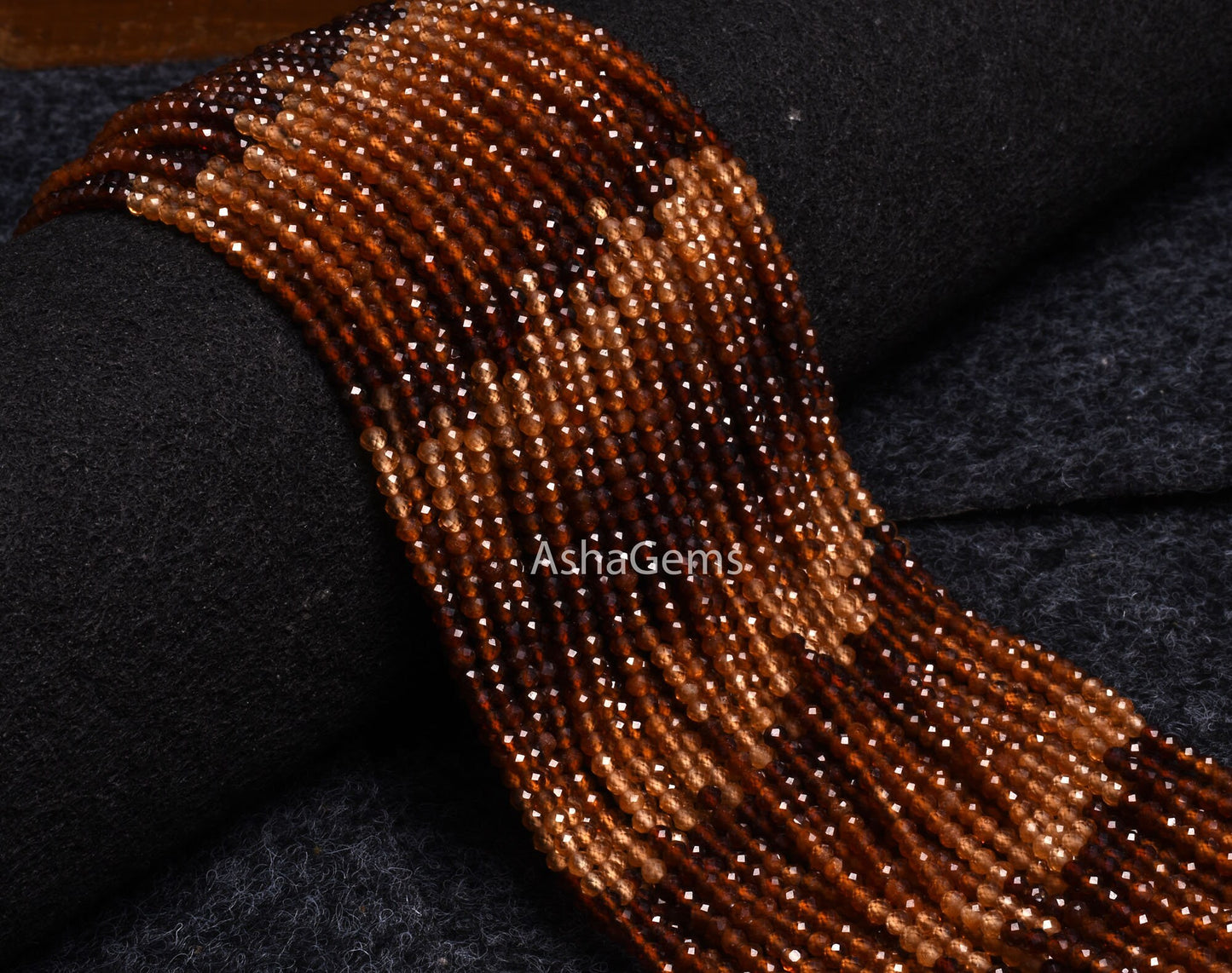 3 mm Genuine hessonite Faceted rondelle Shape Gemstone Beads Shaded Brown Hessonite Micro Faceted Machine Cut Beads, AAA Hessonite Bead SALE ( 11438)