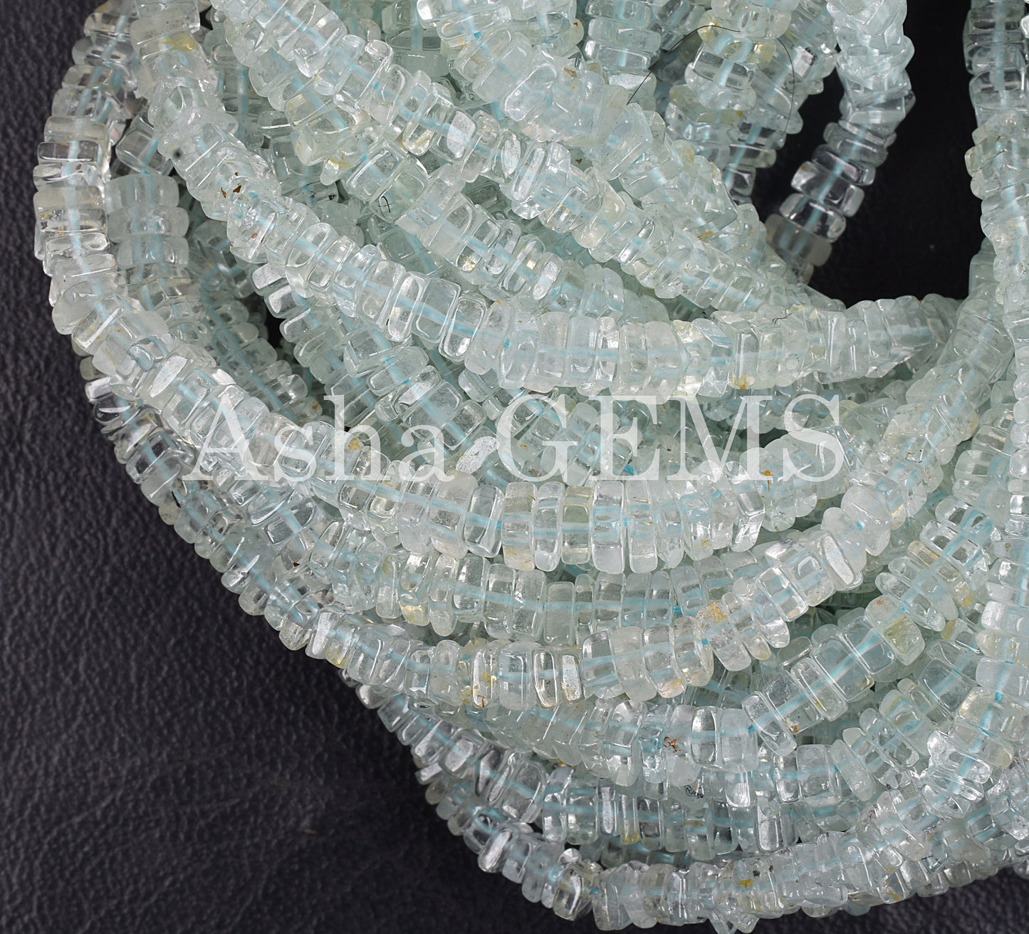 Natural Blue Aquamarine Smooth Square Shape Gemstone Beads, Aquamarine Beads, AAA Aquamarine Plain Handmade Heishi Square Flat Beads Jewelry