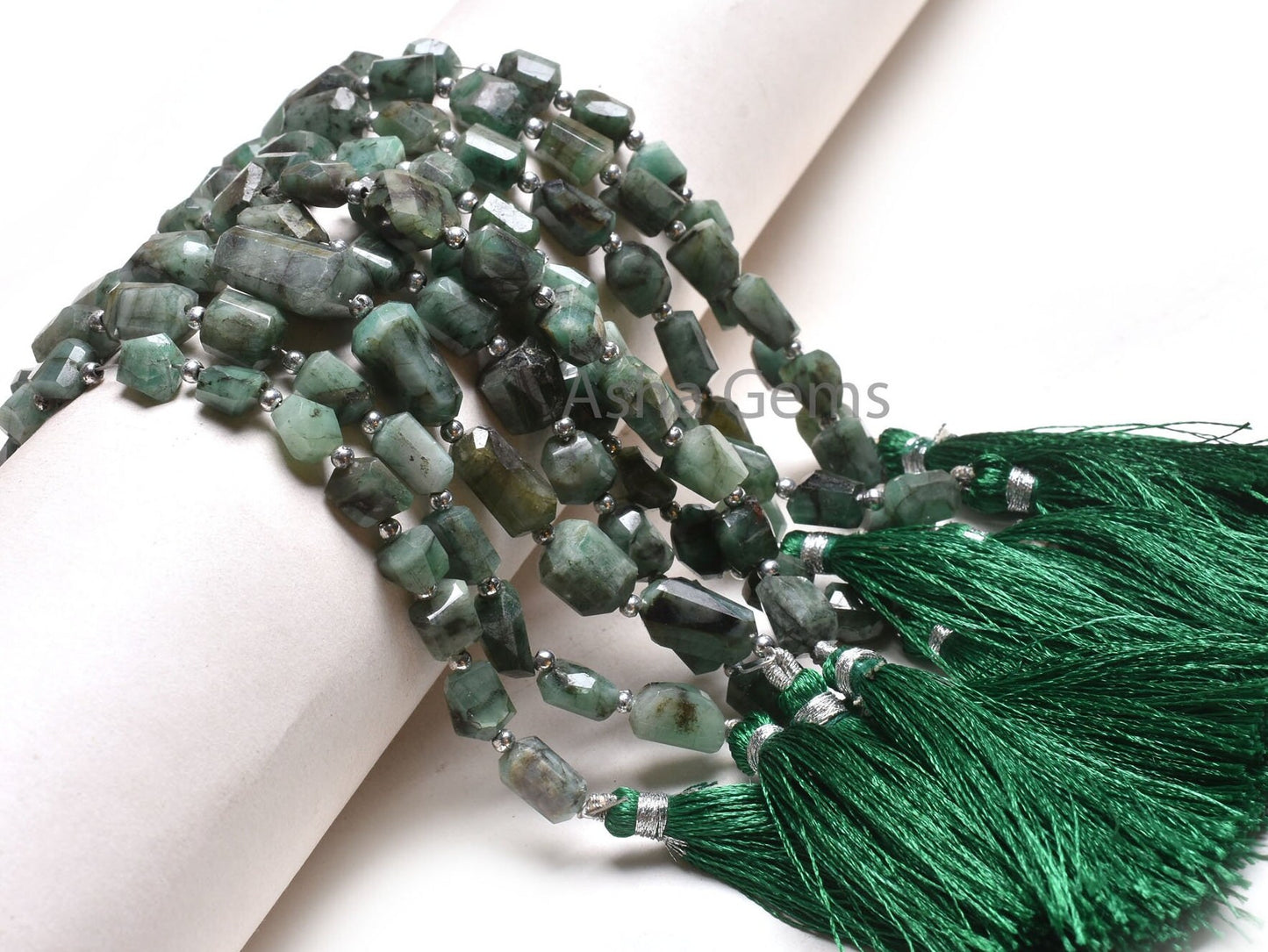 Real Emerald Faceted Nugget Shape Gemstone Beads, Natural Sakota Emerald Indian Cut Tumble Uneven Beads, Green Emerald Beads Jewelry Crafts
