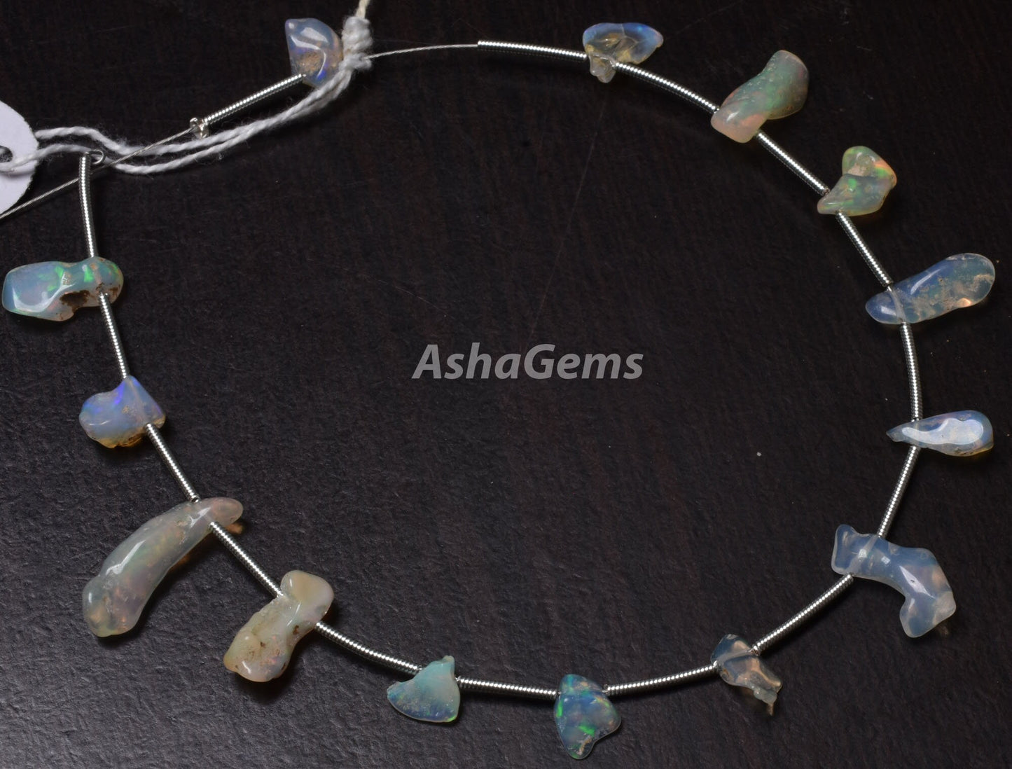 Beautiful Multi Fire Ethiopian Opal Utreated Raw Beads, 9" strand Natural Colorful Fire Ethiopian Opal Uneven Shape Beads, Rock Mineral Opal