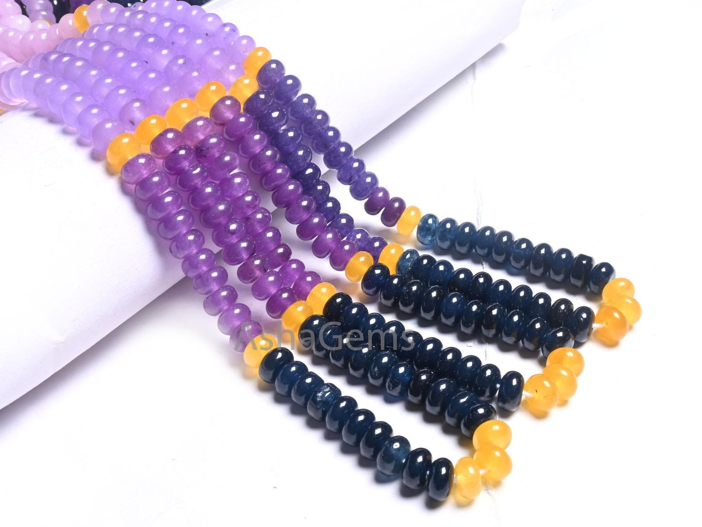 Beautiful Multi Color Quartz Smooth Rondelle Shape Beads,8 mm Disco mix Color lavender Purple Blue Yellow Shaded Quartz Beads Jewelry making