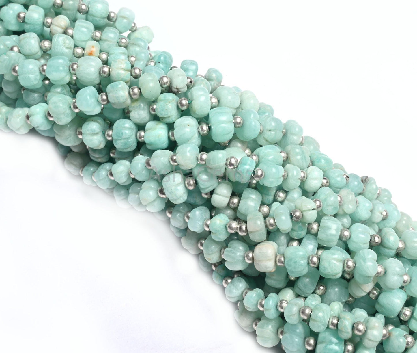 Beautiful Amazonite carved Watermelon Gemstone Beads, Natural Blue Amazonite Smooth carving Uneven Shape Pumpkin Handmade Bead Jewelry SALE