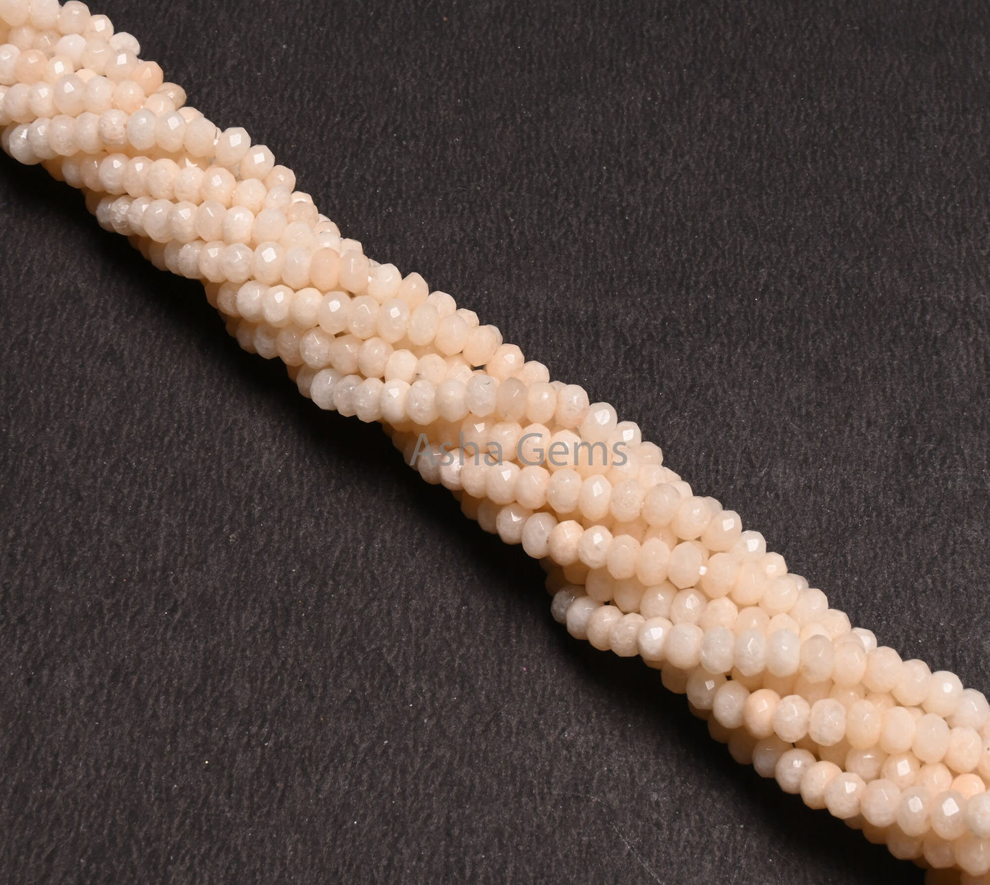 Beautiful Ivory Cream Color Jade Quartz Faceted Rondelle Gemstone Loose Beads,4.5 mm Cream Jade Quartz Machine Cut Beads, Jade Beads Jewelry