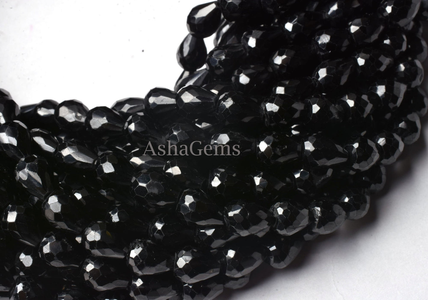 Natural Black Spinel Faceted Drops Shape Beads,5x7 mm Black spinel Faceted Drops Beads,13 Inch Fine Quality Spinel Briolette Gemstone Beads