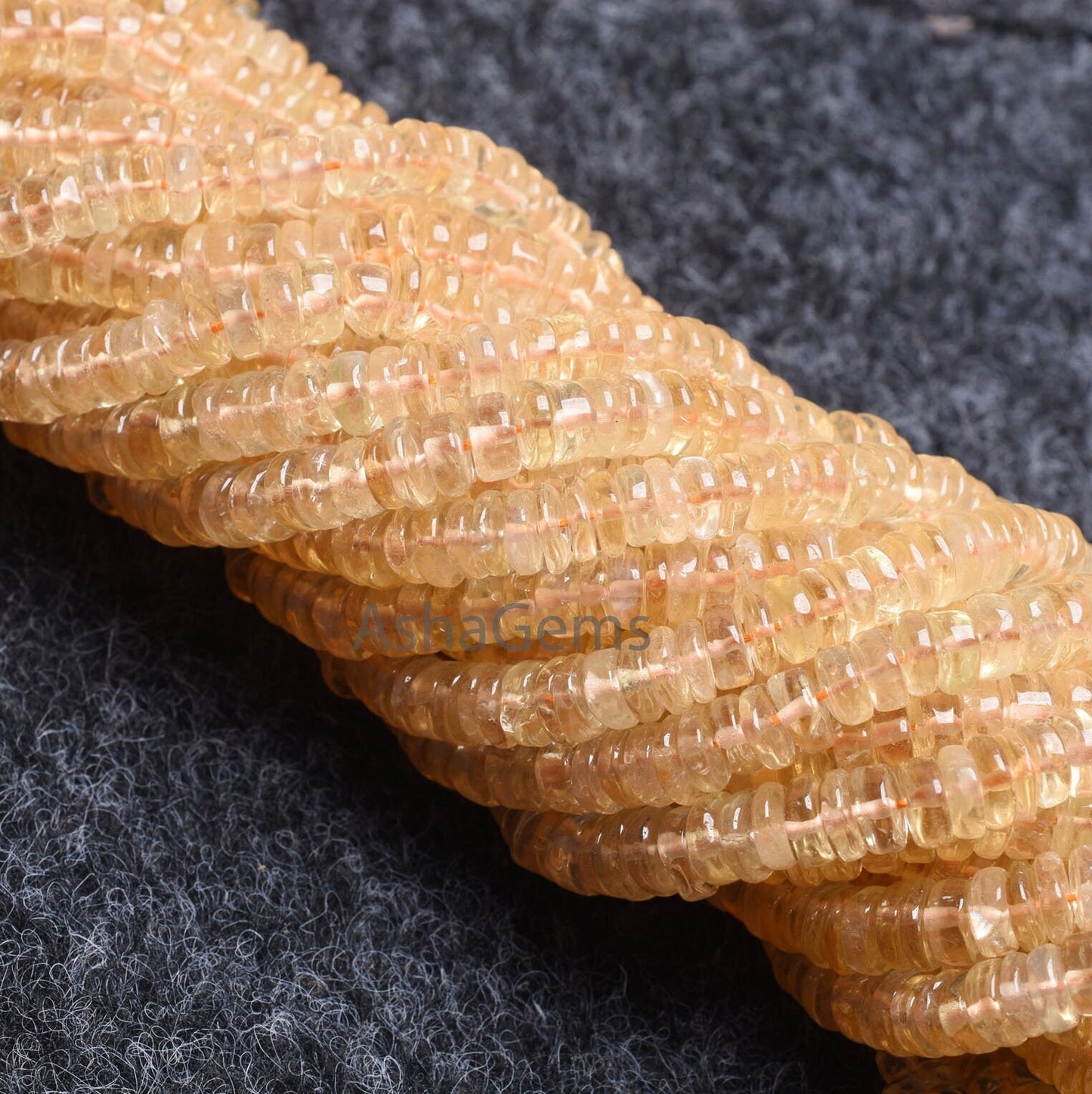 Citrine Quartz Smooth Heishi Tyre Shape Gemstone Beads, Natural Yellow Citrine Flat tyre Beads, Fine Citrine Beads For Jewelry Necklace SALE