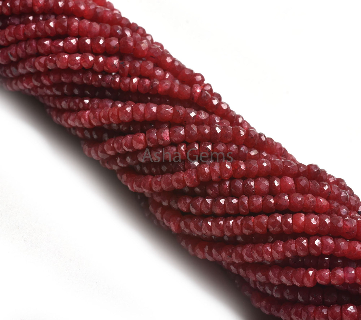Beautiful Red Ruby Faceted Rondelle Shape Beads, Ruby Corundum Beads,3,3.5mm Ruby faceted Indian Cut Gemstone bead For Necklace Jewelry SALE