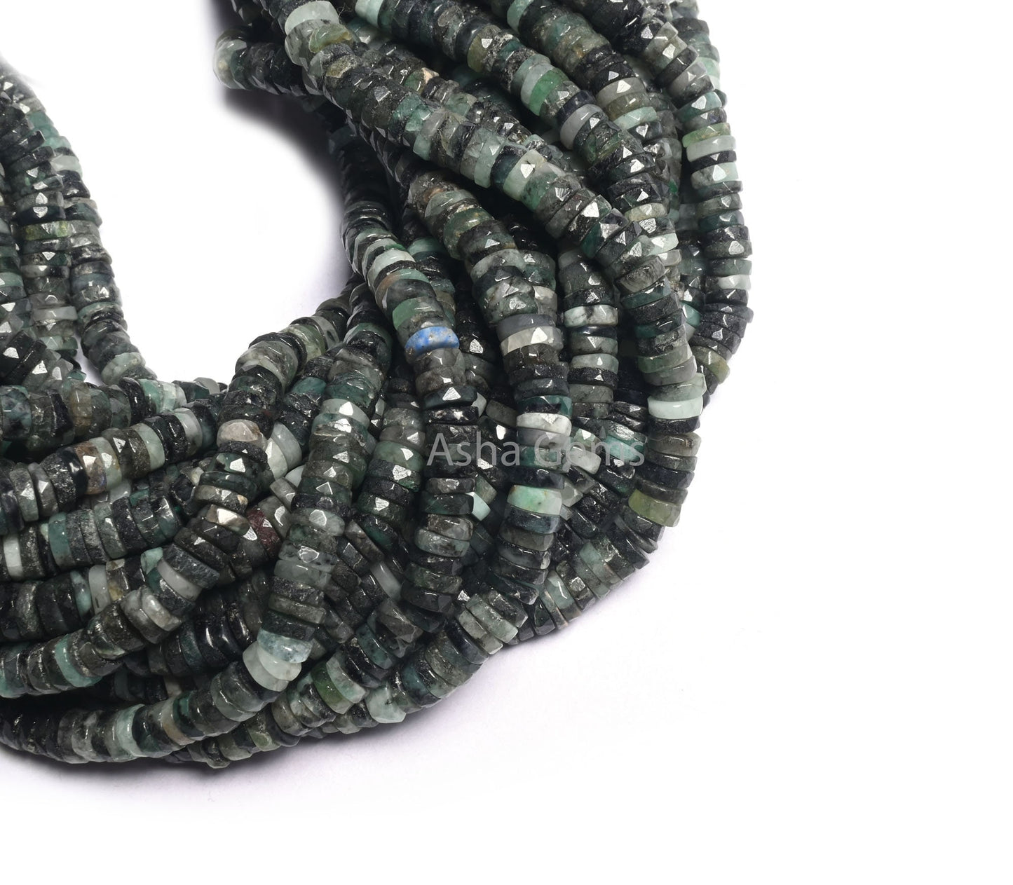 Natural Emerald Faceted Tyre Shape Beads, Sakota Emerald Shaded Indian Cut Heishi Tyre Gemstone Beads, Emerald Disc Bead Jewelry Making SALE
