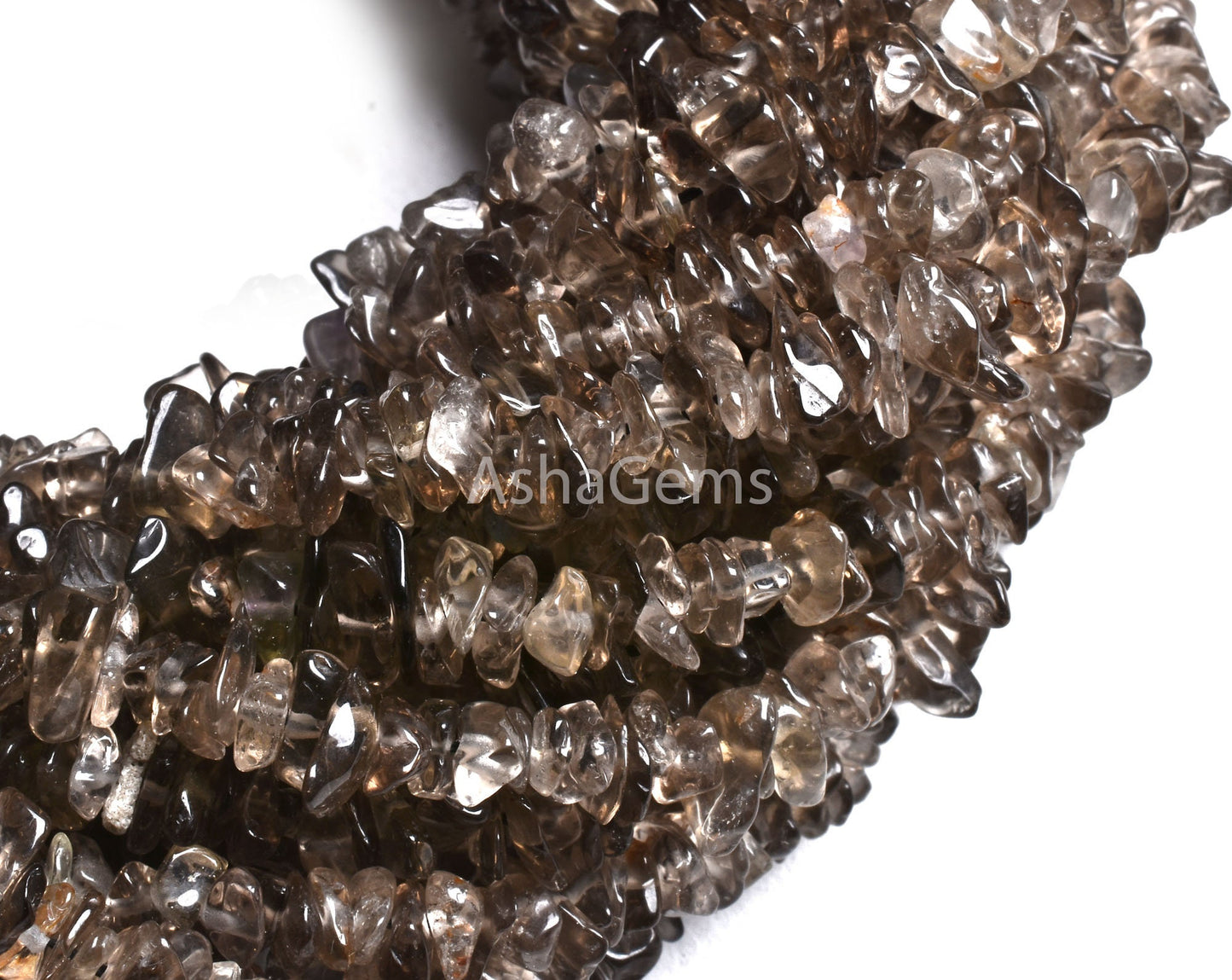 34" Strand Natural Smoky Quartz Chips Raw Uncut Gemstone Beads, light Smoky Quartz Smooth Raw Rough Beads,4-5.5 mm Smoky Beads Jewelry Sale