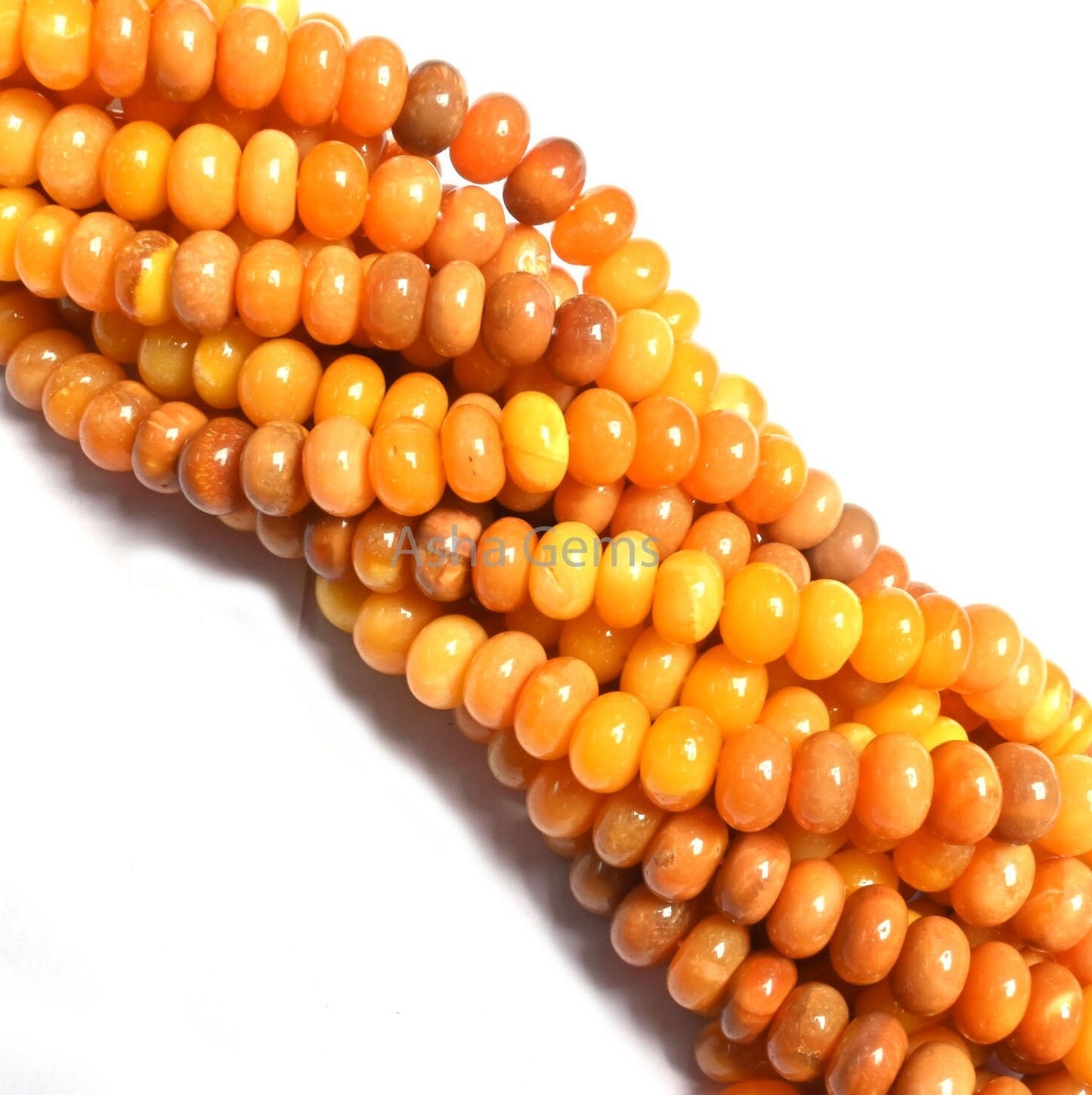 AAA Quality Shaded Yellow Opal Smooth Rondelle Gemstone Beads, Beautiful Mustard Yellow Opal Plain Handmade Gemstone Opal Bead Jewelry Craft