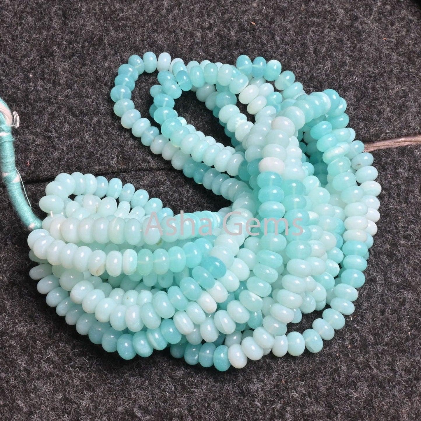AAA Quality Sky Blue Peru Opal Rondelle Shape Smooth Beads, Beautiful Peruvian Opal Shaded Smooth Gemstone Bead Necklace jewelry Making SALE