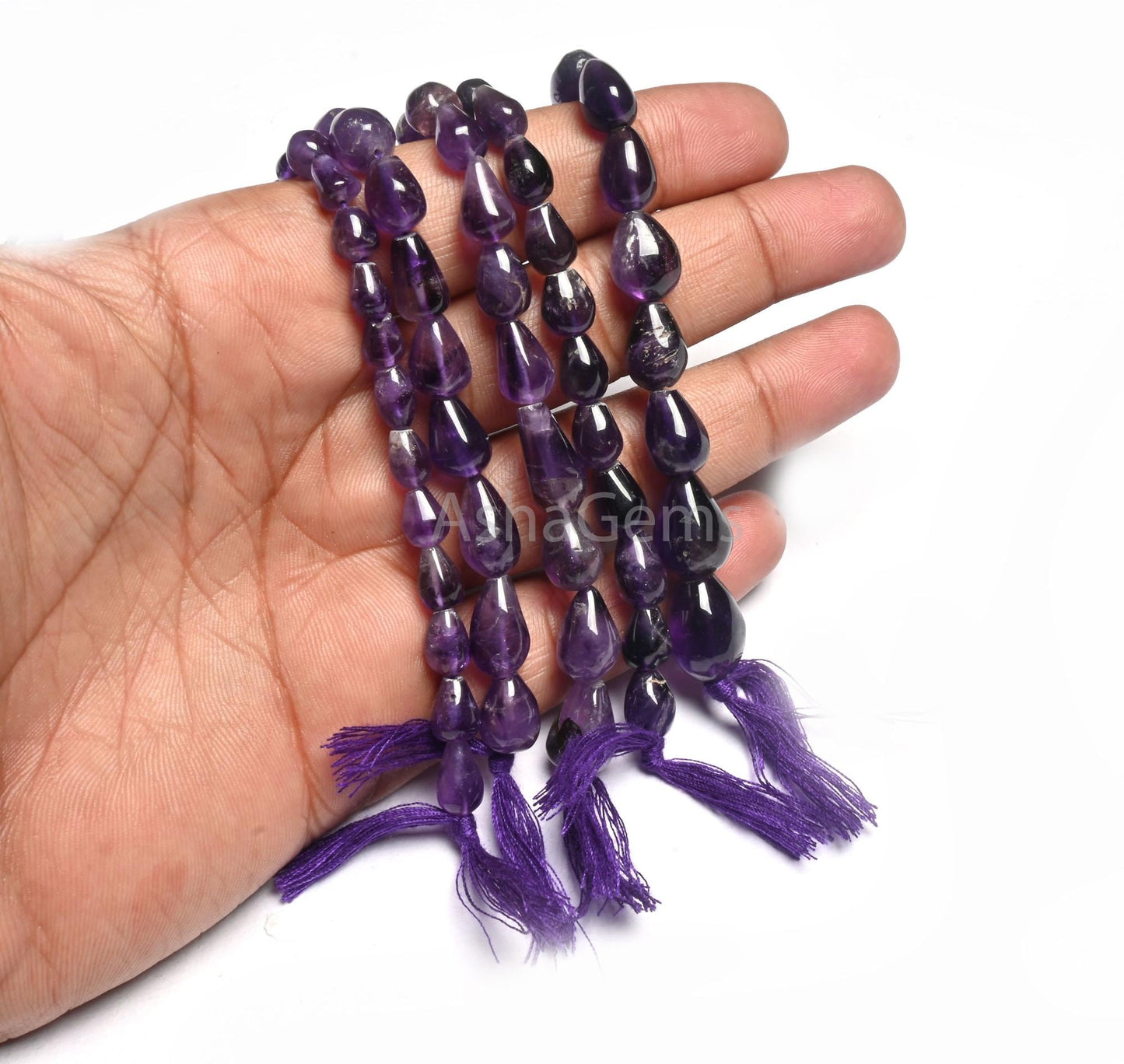 Beautiful Purple Amethyst smooth Drops Shape gemstone Beads,12" Natural African Amethyst Straight Drill Teardrop Handmade Beads Jewelry SALE