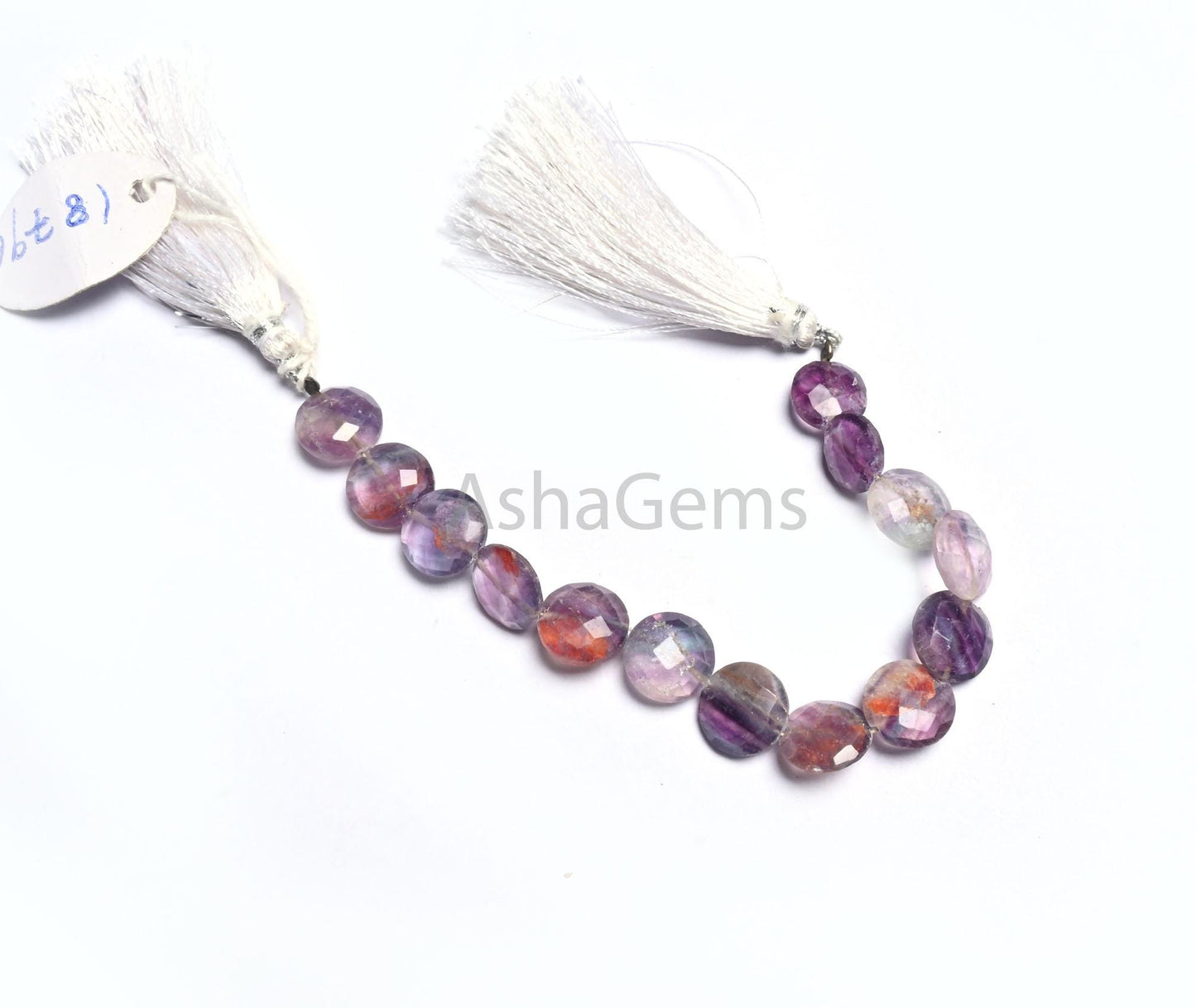 11 mm Natural Purple Fluorite Coin Shape Faceted Gemstone Beads, Rare Shaded Bio Fluorite Coin Briolette Straight Drill Beads Jewelry Making