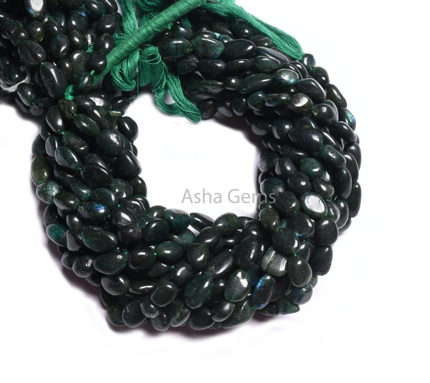 Beautiful Green Coated Labradorite Smooth Nugget Beads, Fine Labradorite Plain Handmade Uneven Tumble Straight Drill Gemstone Beads Jewelry (AG 22288)