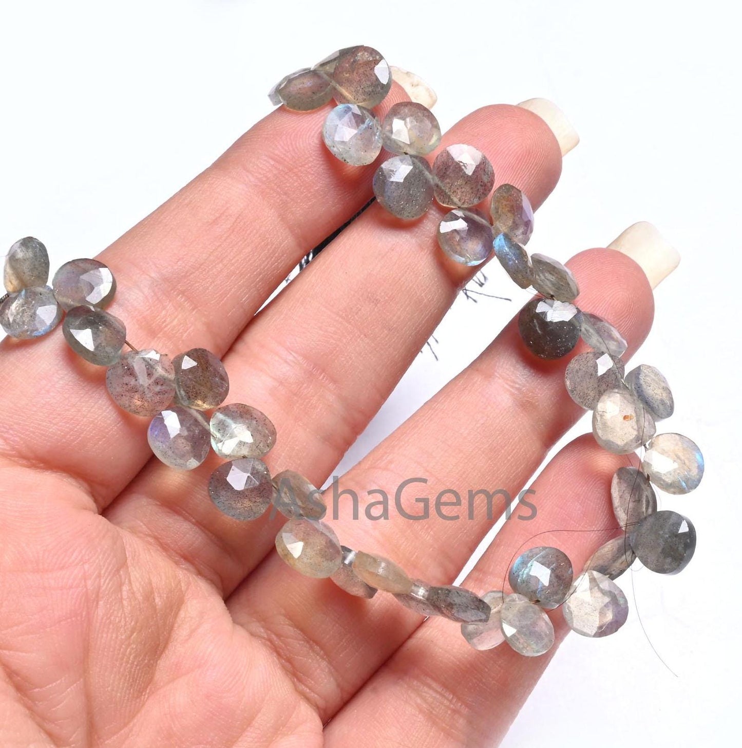 Natural Flash labradorite faceted Heart Shape Beads,Fine Multi Fire Grey labradorite Heart Side Drill Gemstone Labradorite Bead Jewelry SALE (AG 18612)