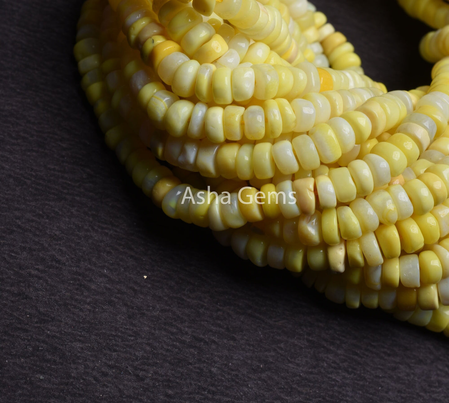 Yellow Opal Smooth Flat Tyre Heishi Gemstone Beads,8/16" Strand Opal Handmade Uneven Wheel Shape Bead, Yellow Opal Beads Jewelry Craft SALE