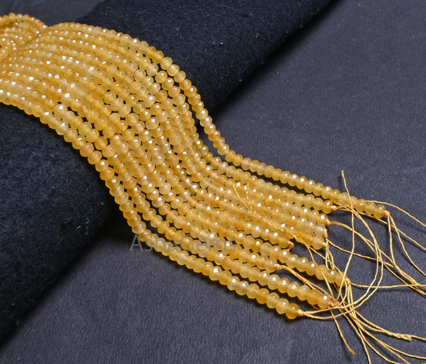 6 mm Fine Yellow Jade Quartz faceted Rondelle Shape Beads, Beautiful Pastel Yellow Jade machine cut Gemstone Beads Jewelry Making Craft SALE