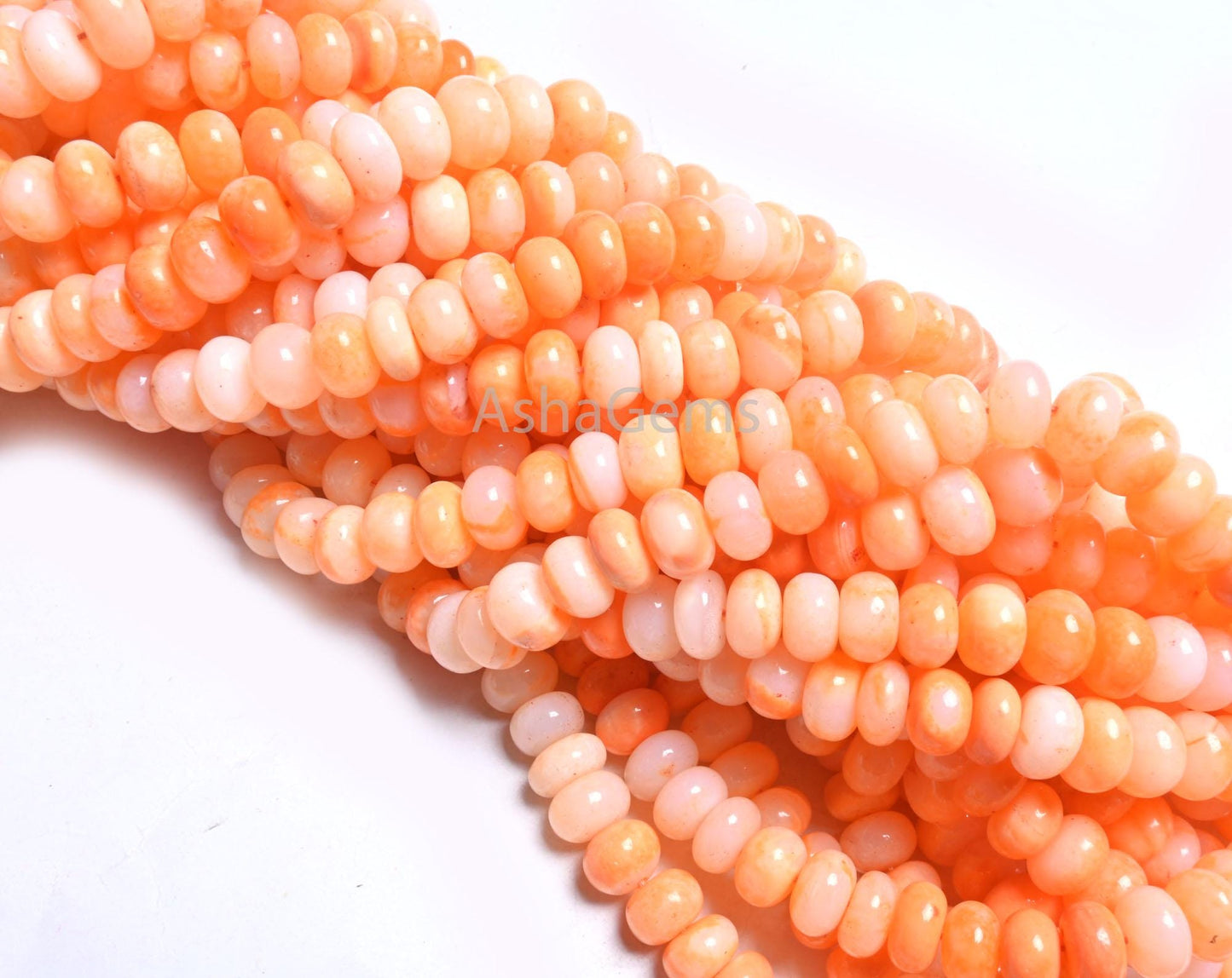 Beautiful Shaded Orange Opal Smooth Rondelle Beads, AAA Fire Opal Color beads, carrot Orange opal Plain Gemstone beads Necklace Jewelry SALE