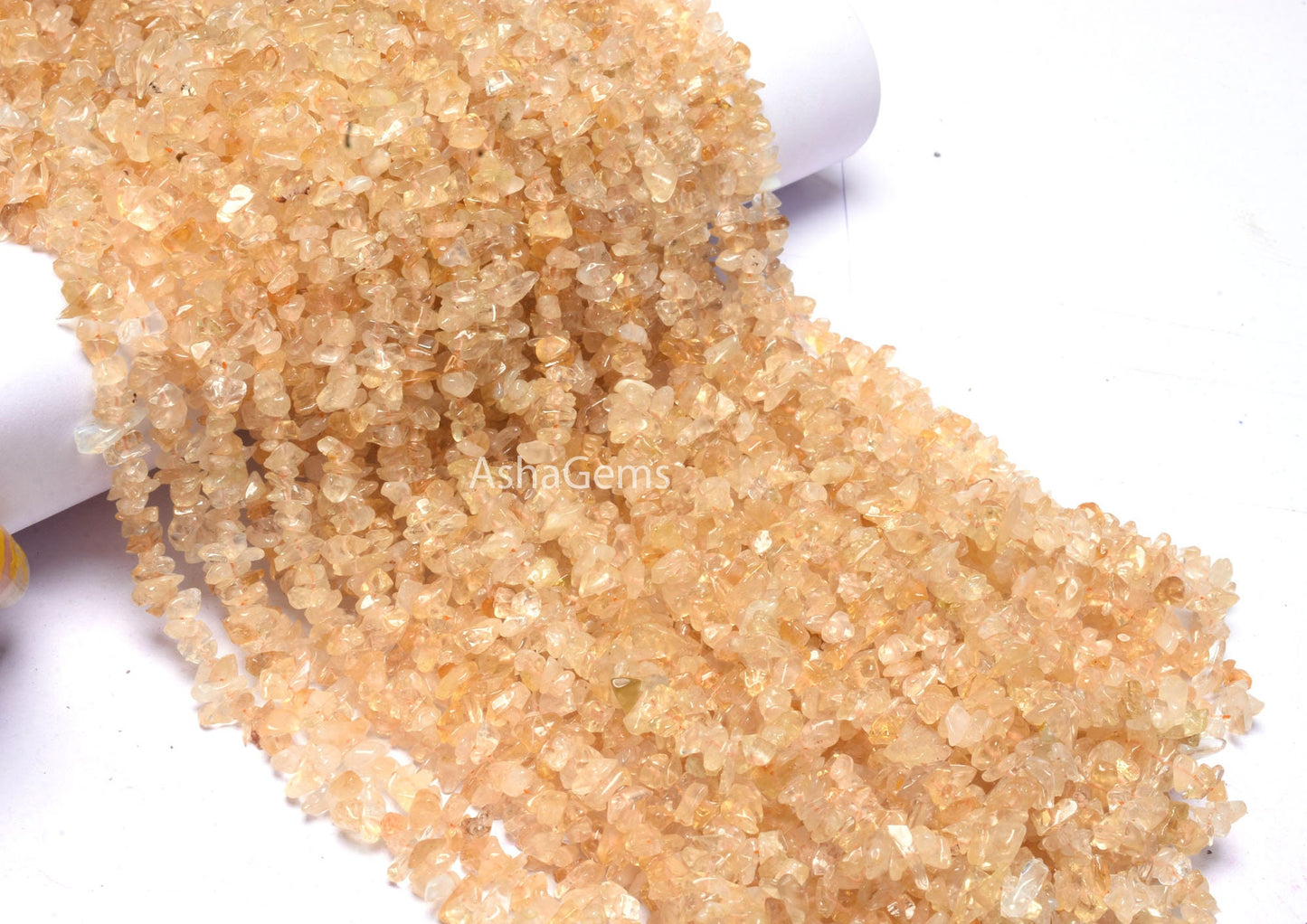 34" Strand Natural Citrine Uncut Chips Raw Gemstone Beads ,Light Yellow Citrine Quartz Gemstone Rough Smooth Raw Beads, Citrine Bead Jewelry