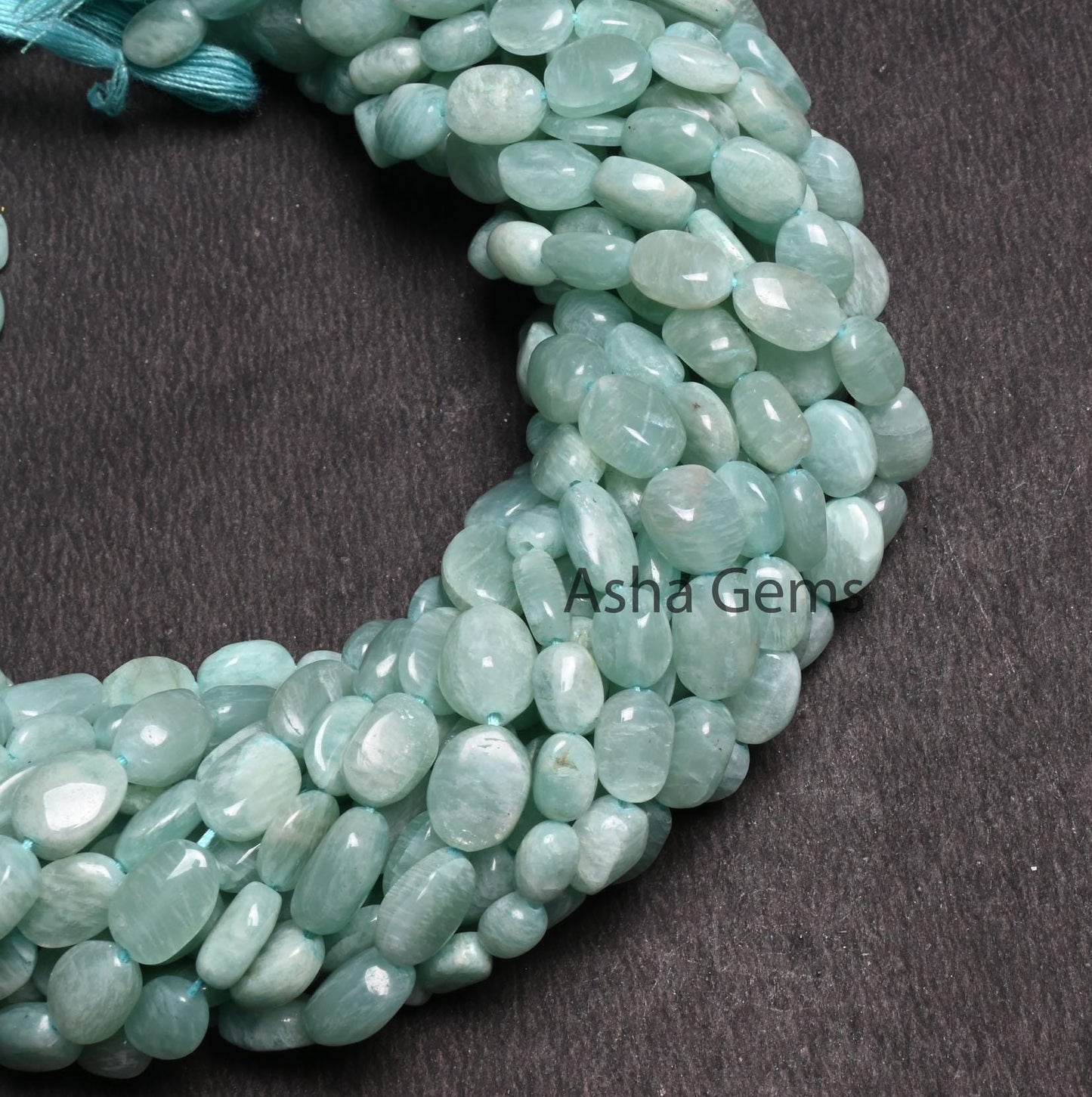 13" Strand Beautiful Amazonite Smooth Oval Handmade Beads, Fine Blue Amazonite Plain Uneven Oval Straight Drill Amazonite Bead Jewelry Craft