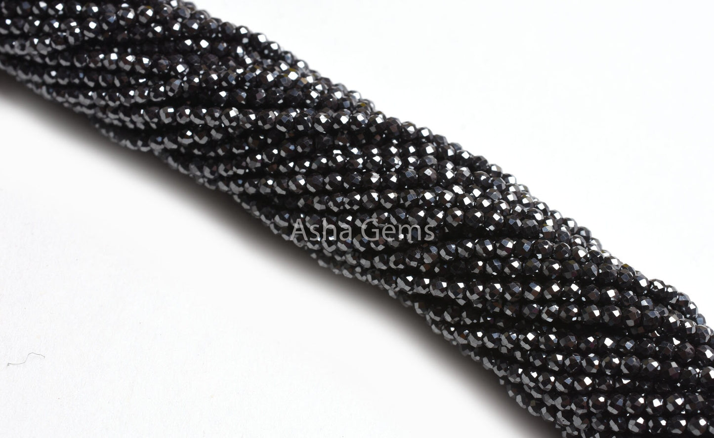Beautiful Gunmetal Micro Cut Beads,13 Inch Strand,2.5 mm Natural Hematite Faceted Rondelle Gemstone Beads Jewelry Making Craft,Hematite Bead