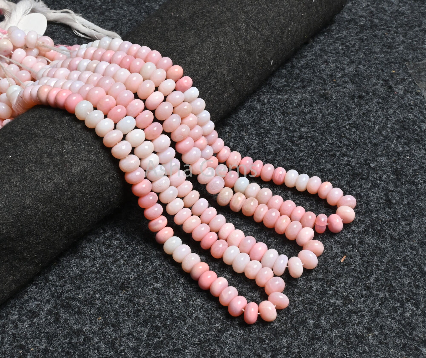 AAA Quality Shaded Pink Opal Smooth Rondelle Shape Beads,16" Strand Pink Opal Plain Handmade Gemstone Beads, Opal Bead Jewelry Necklace SALE