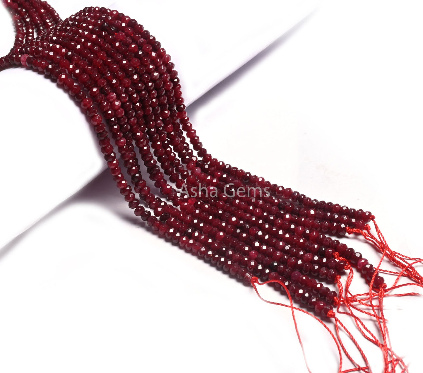 Beautiful Red Jade Quartz Faceted Gemstone Beads,4.5 mm Fine Red Jade Machine Cut Rondelle Beads, Jade Quartz Bead Jewelry Making Craft SALE