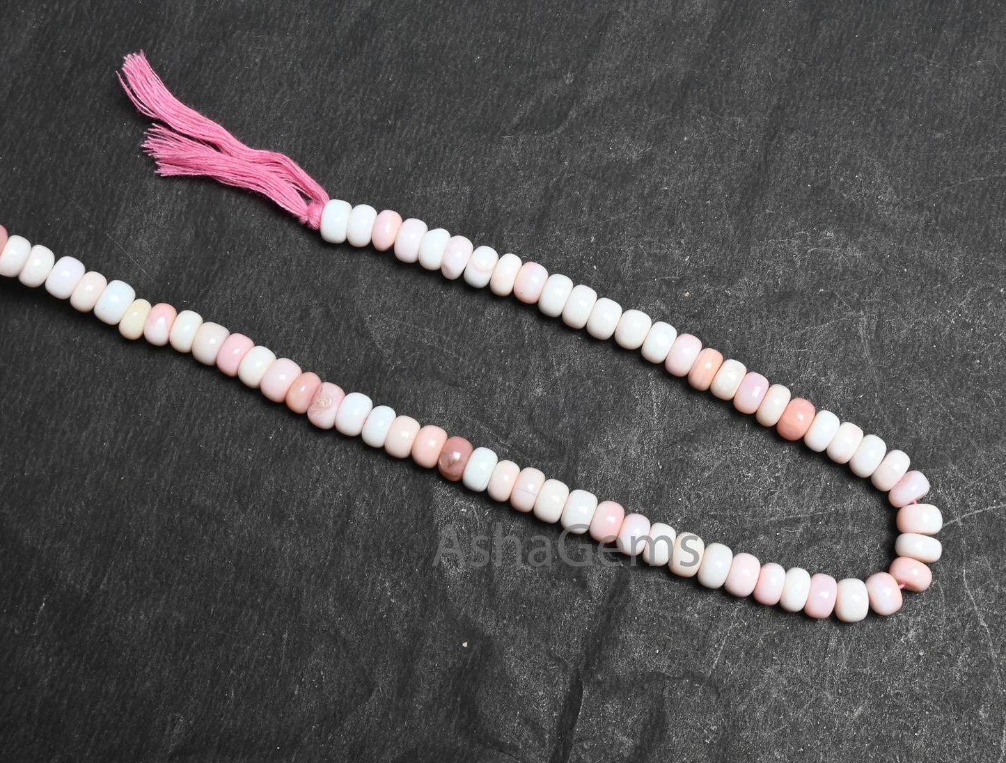 Amazing Pink Opal Smooth Rondelle Shape Beads,8,8.5 mm Shaded Light Pink Opal Plain Handmade Gemstone Opal Loose Bead Necklace Jewelry Craft(AG 12325)