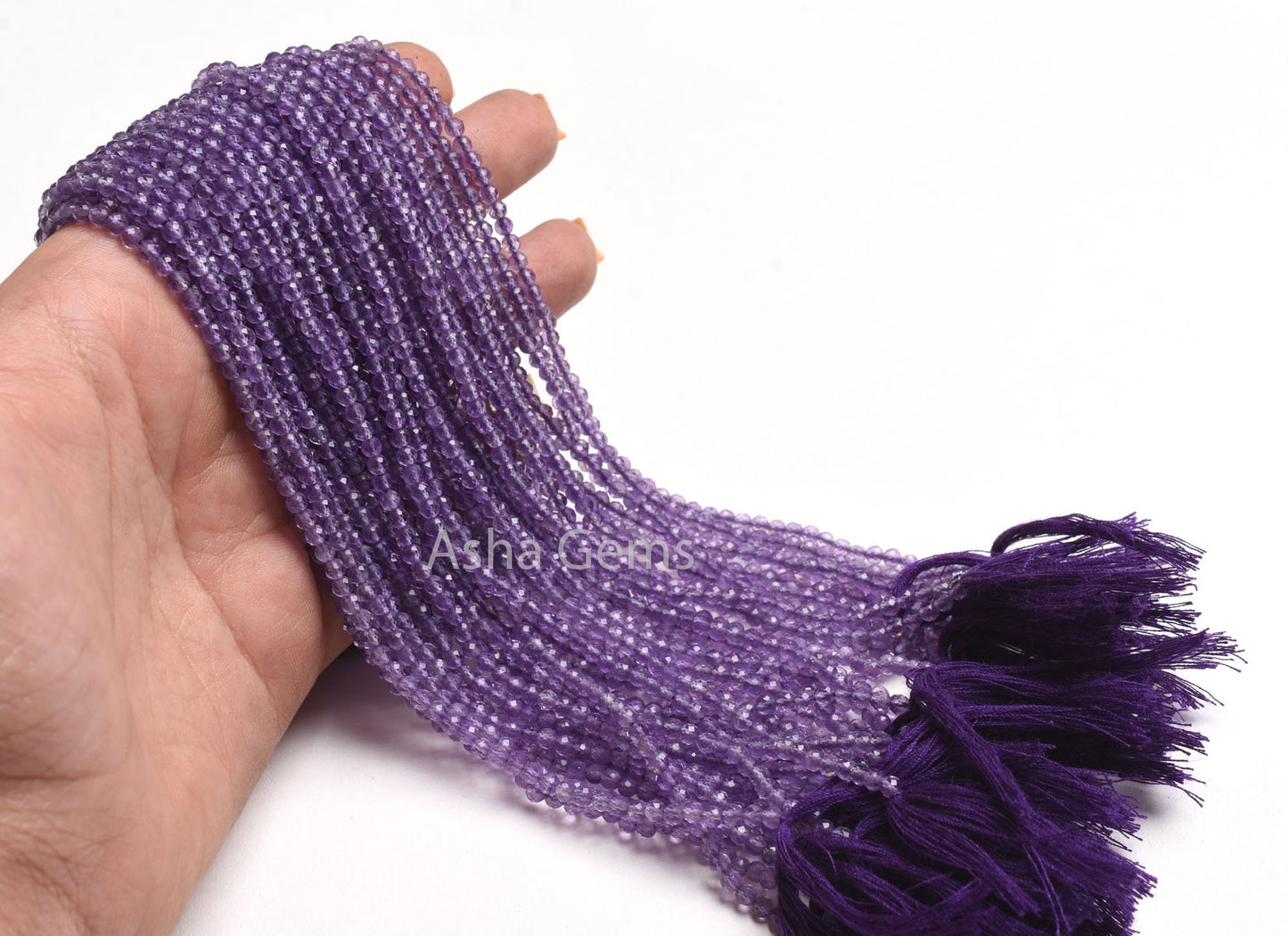 3.2 mm Purple Amethyst Micro Cut Gemstone Beads, AAA Amethyst beads, Natural African Amethyst Machine Cut Rondelle Beads Jewelry Craft SALE