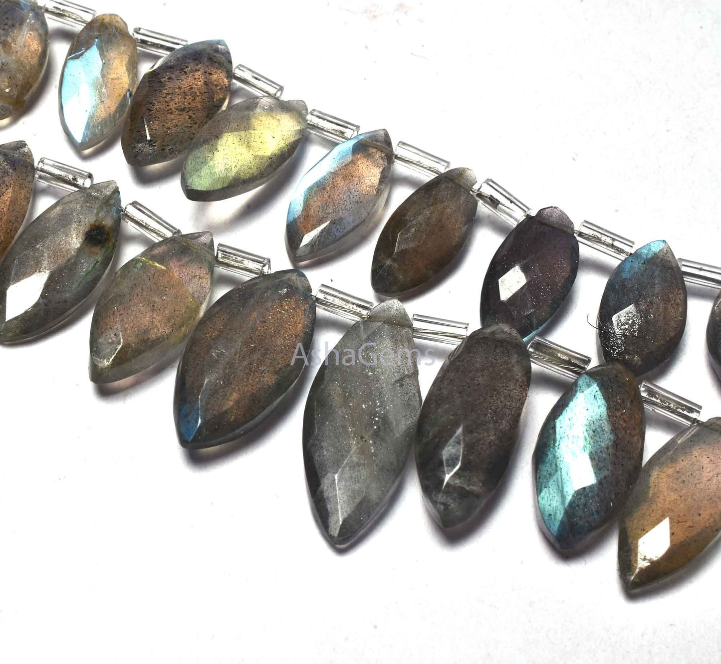 Beautiful Labradorite Marquise Shape Gemstone Beads, AAA Labradorite Faceted Marquise Beads Natural Black Rainbow Briolette For Jewelry SALE