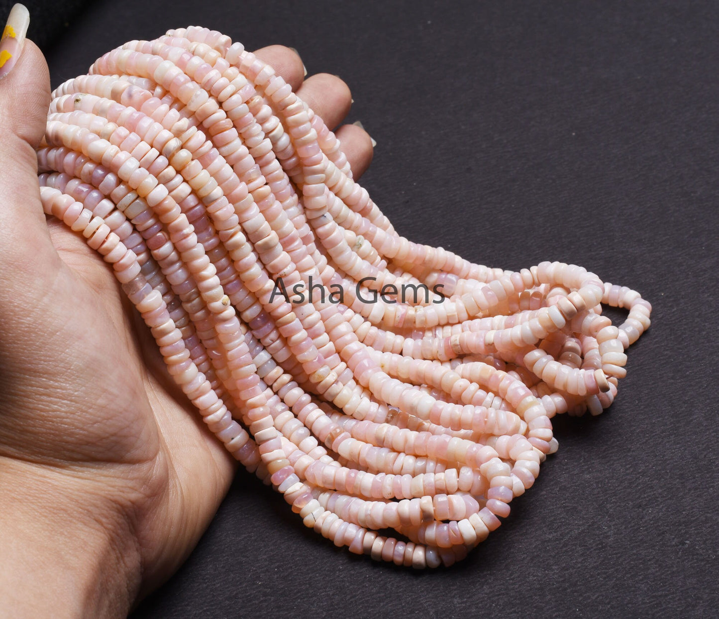 Pretty Pink Opal Wheel Shape Beads, Shaded Pink Opal Smooth Uneven Tyre Gemstone Handmade Beads, Pink Opal Beads Jewelry Making Crafts SALE